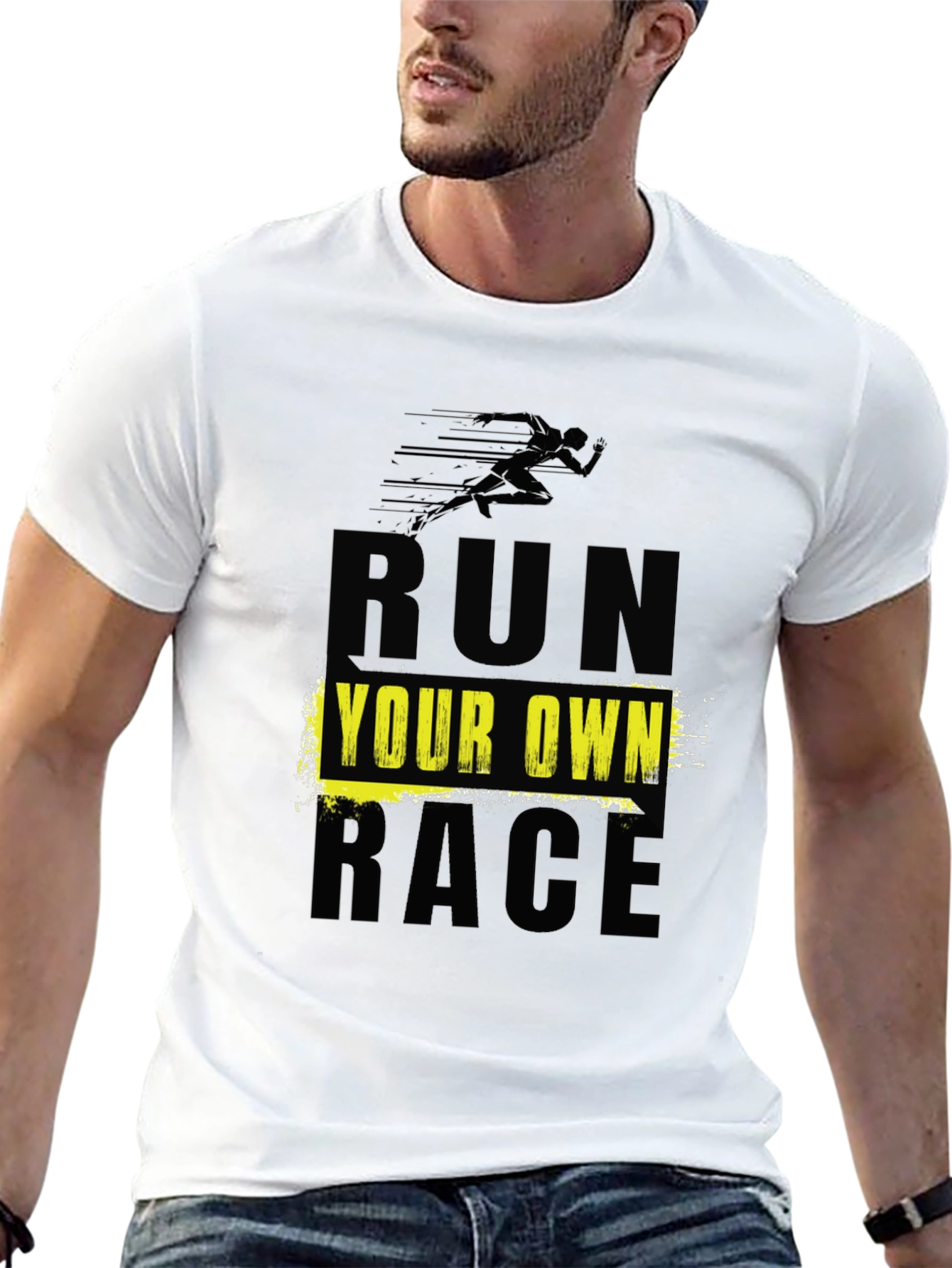 Run Your Own Race Black Graphic Tee