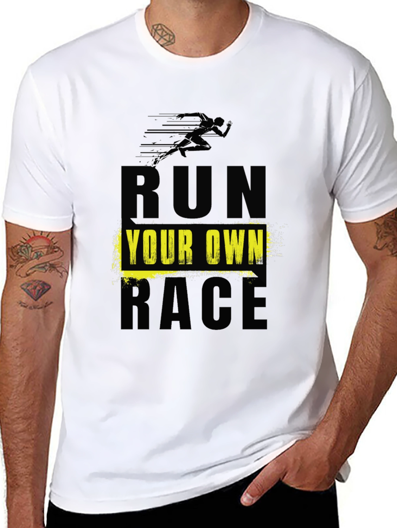 Run Your Own Race Black Graphic Tee