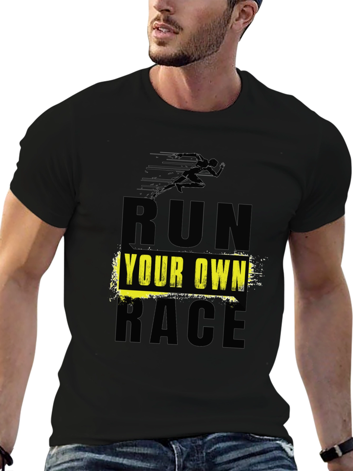 Run Your Own Race Black Graphic Tee