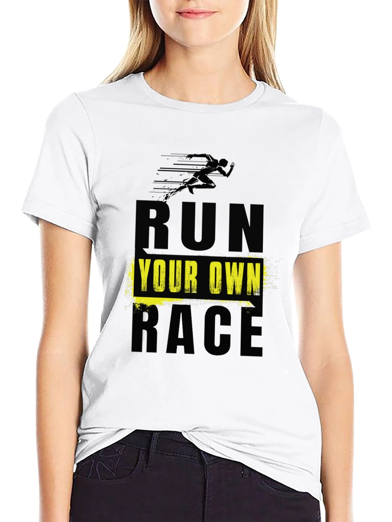 Run Your Own Race Black Graphic Tee