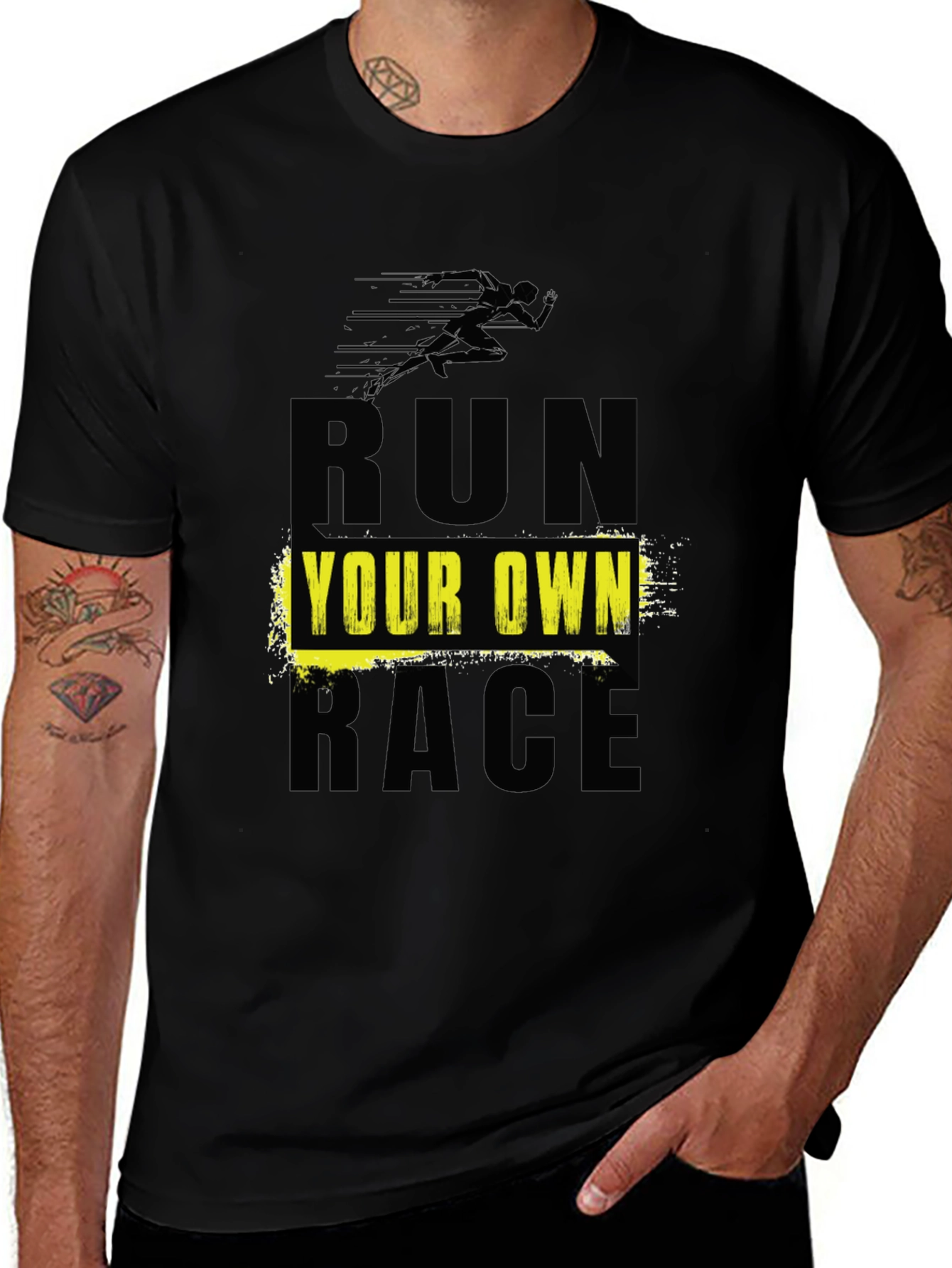 Run Your Own Race Black Graphic Tee