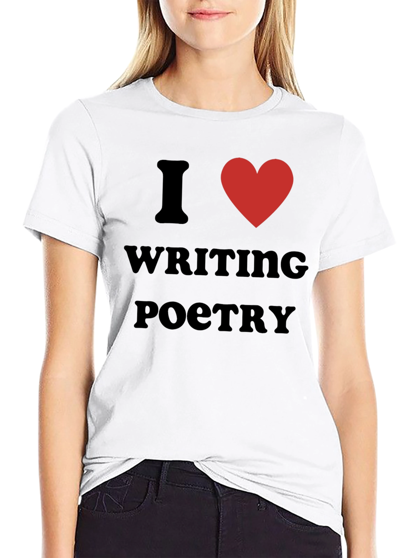I Heart Writing Poetry Black T-Shirt