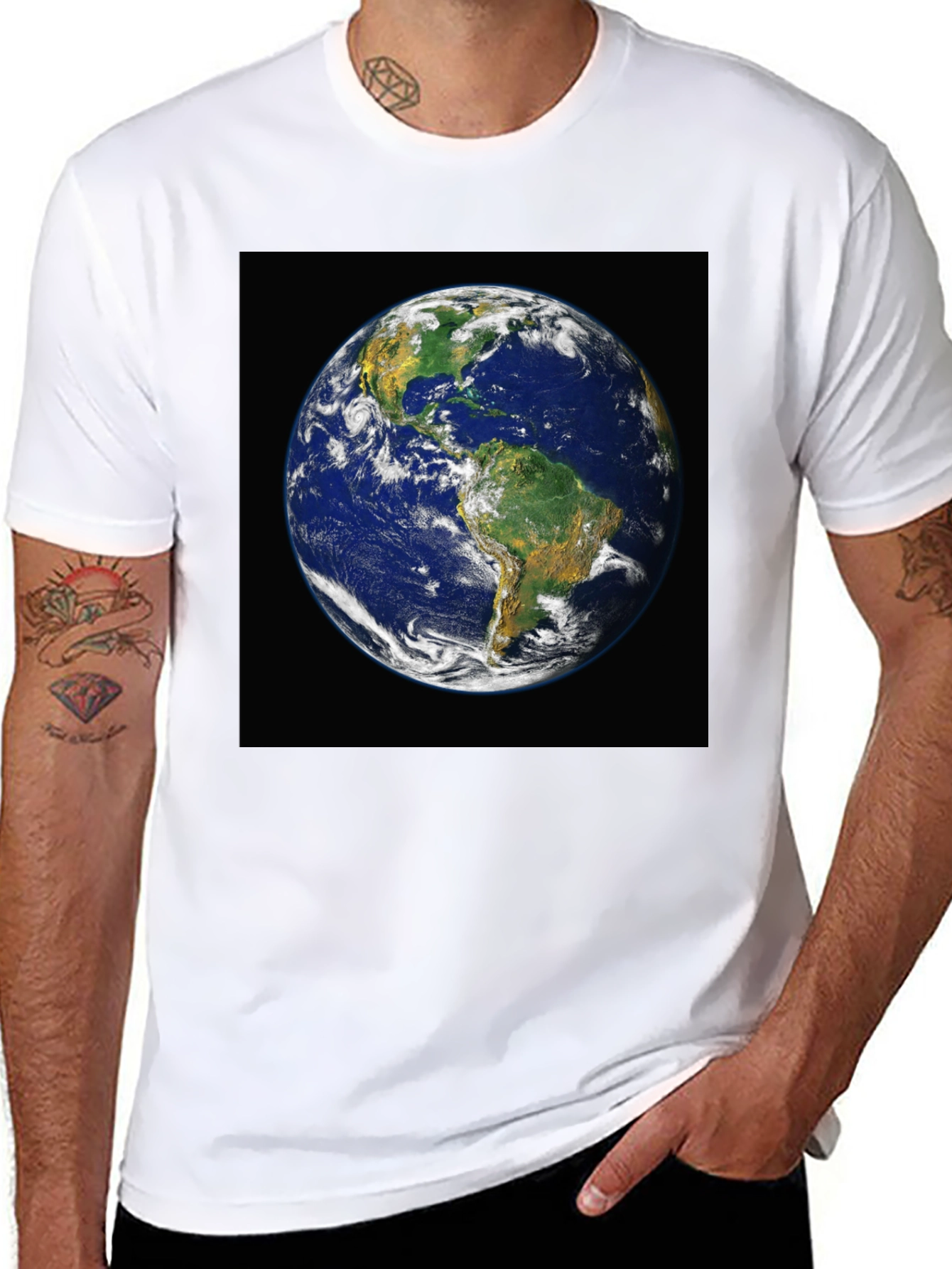 Earth Graphic Print Black T-Shirt