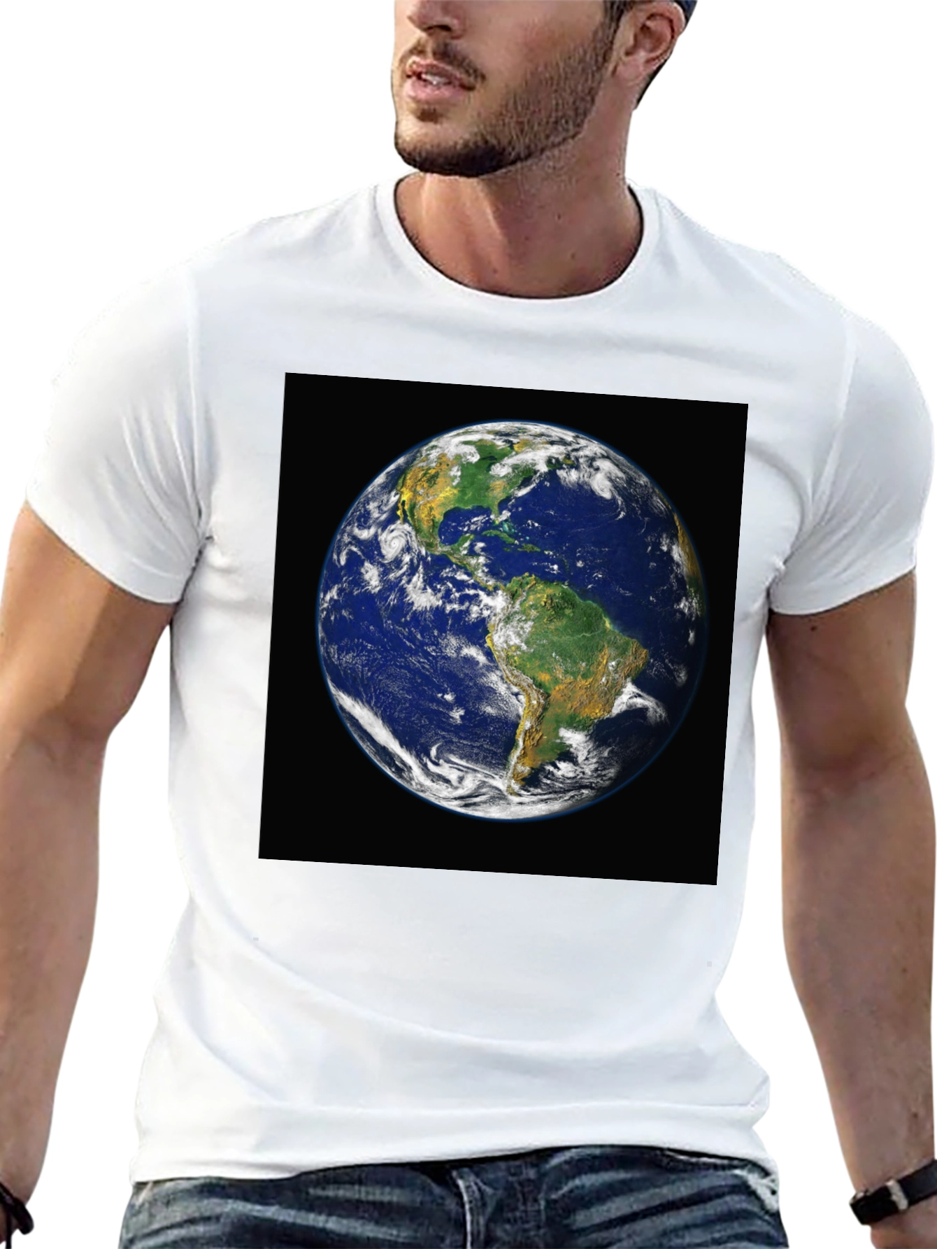 Earth Graphic Print Black T-Shirt