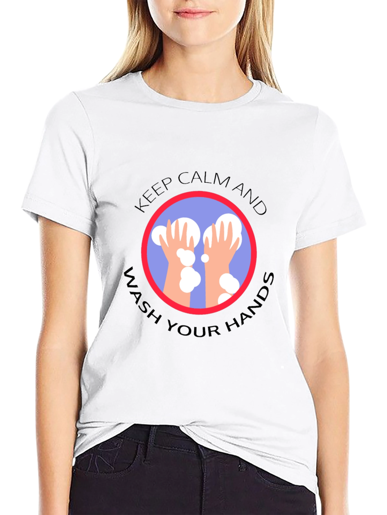 Keep Calm Wash Hands Graphic T-Shirt