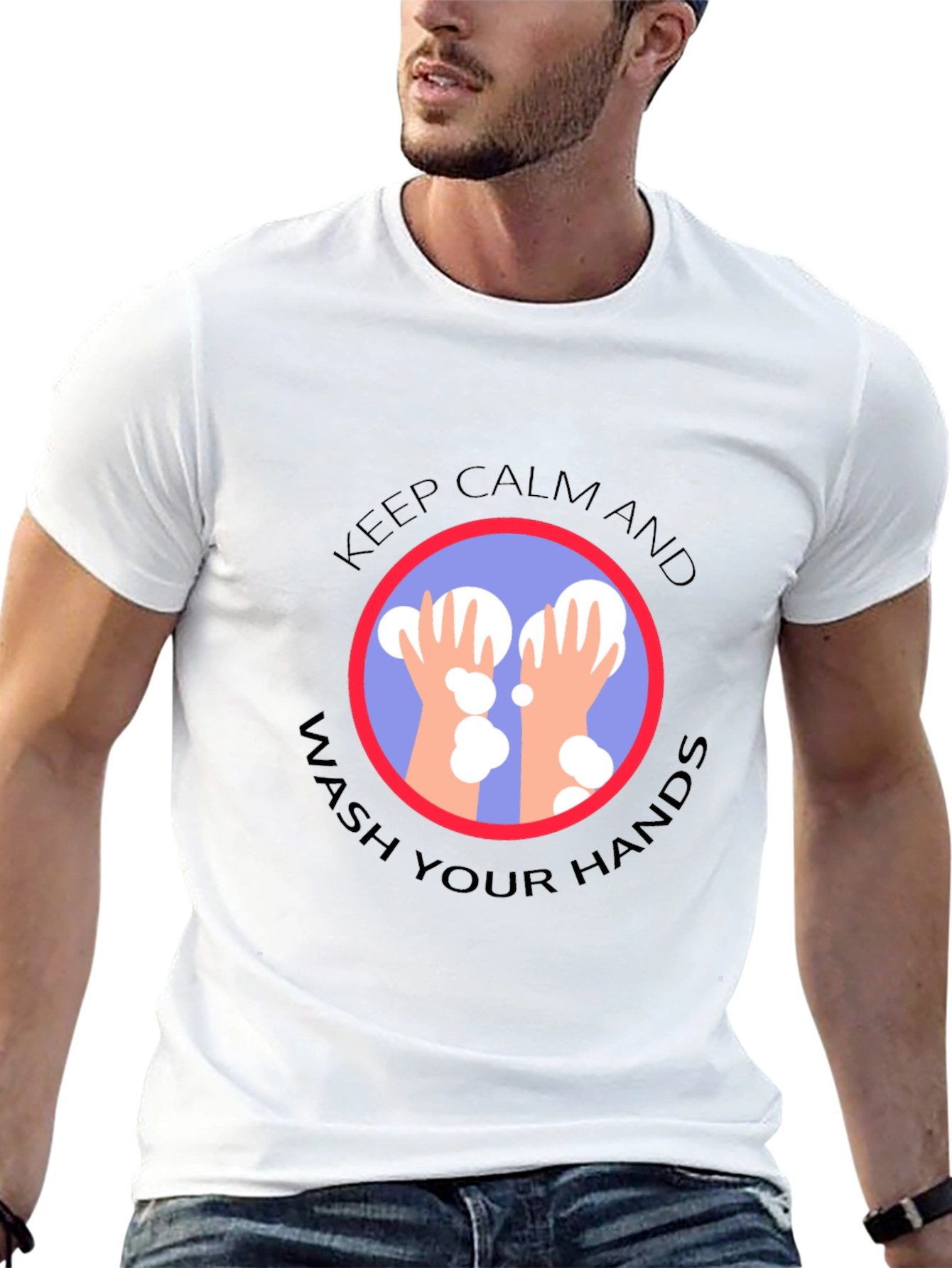 Keep Calm Wash Hands Graphic T-Shirt