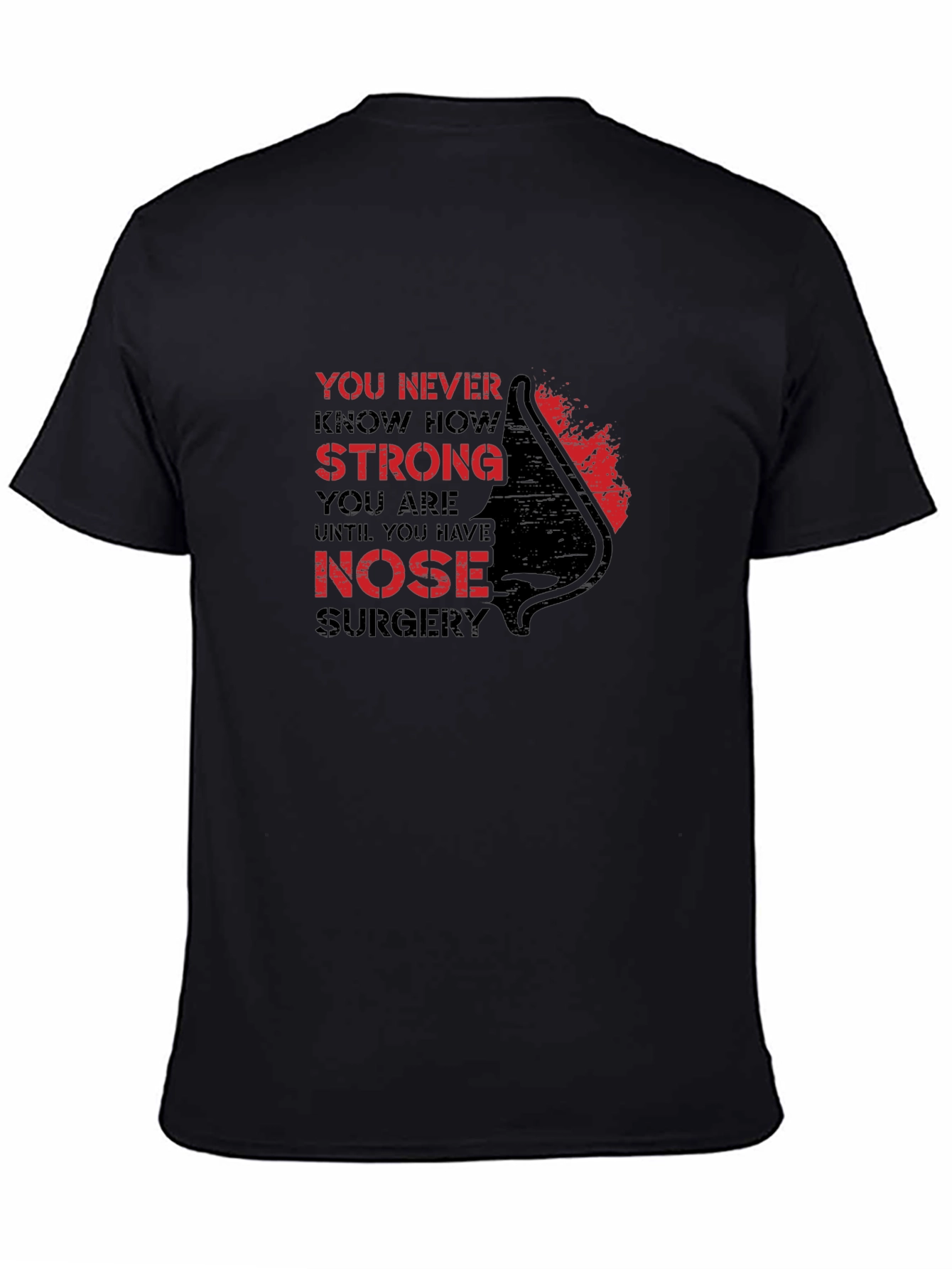 Strong Nose Surgery Black Graphic T-Shirt