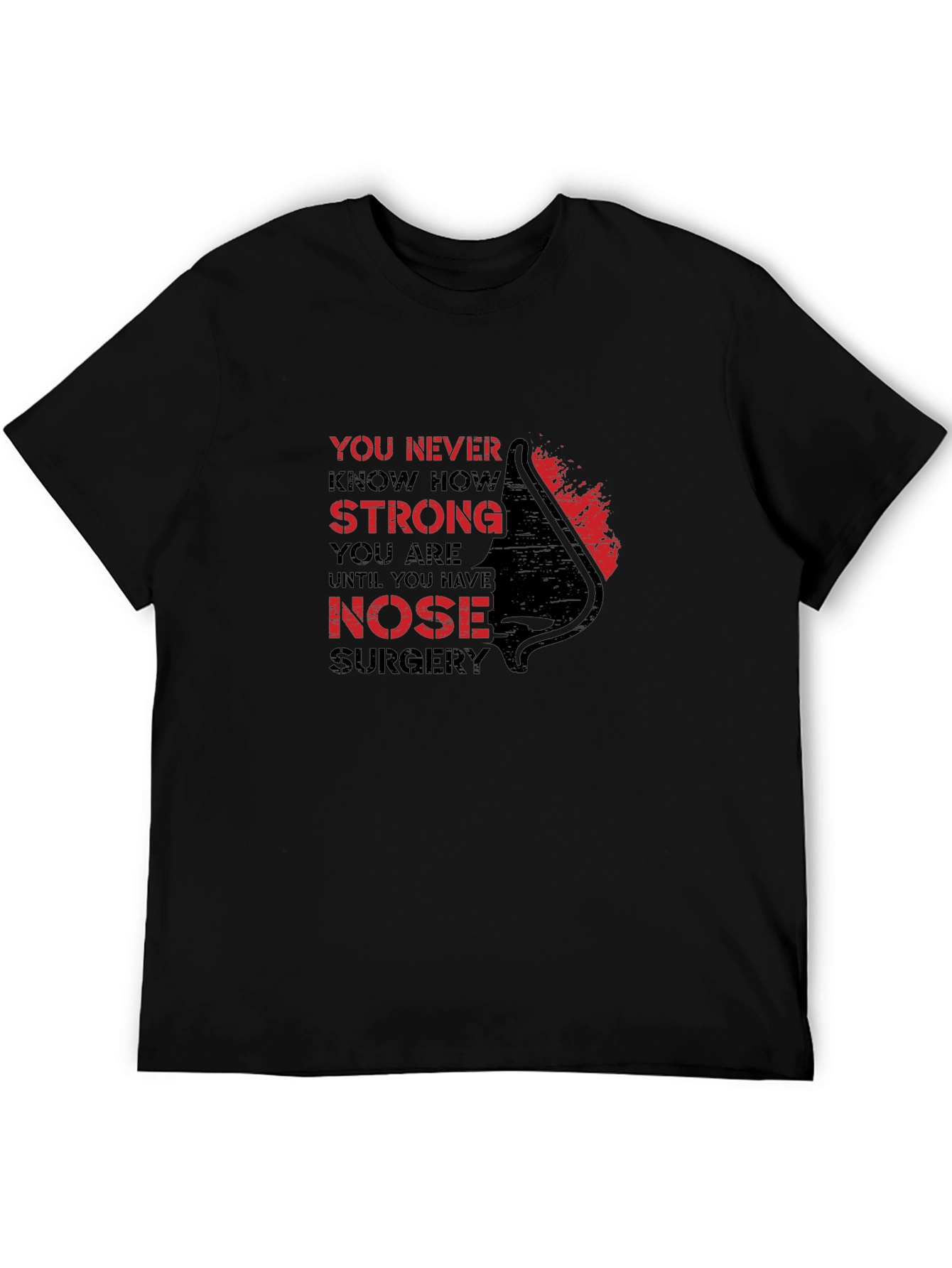 Strong Nose Surgery Black Graphic T-Shirt