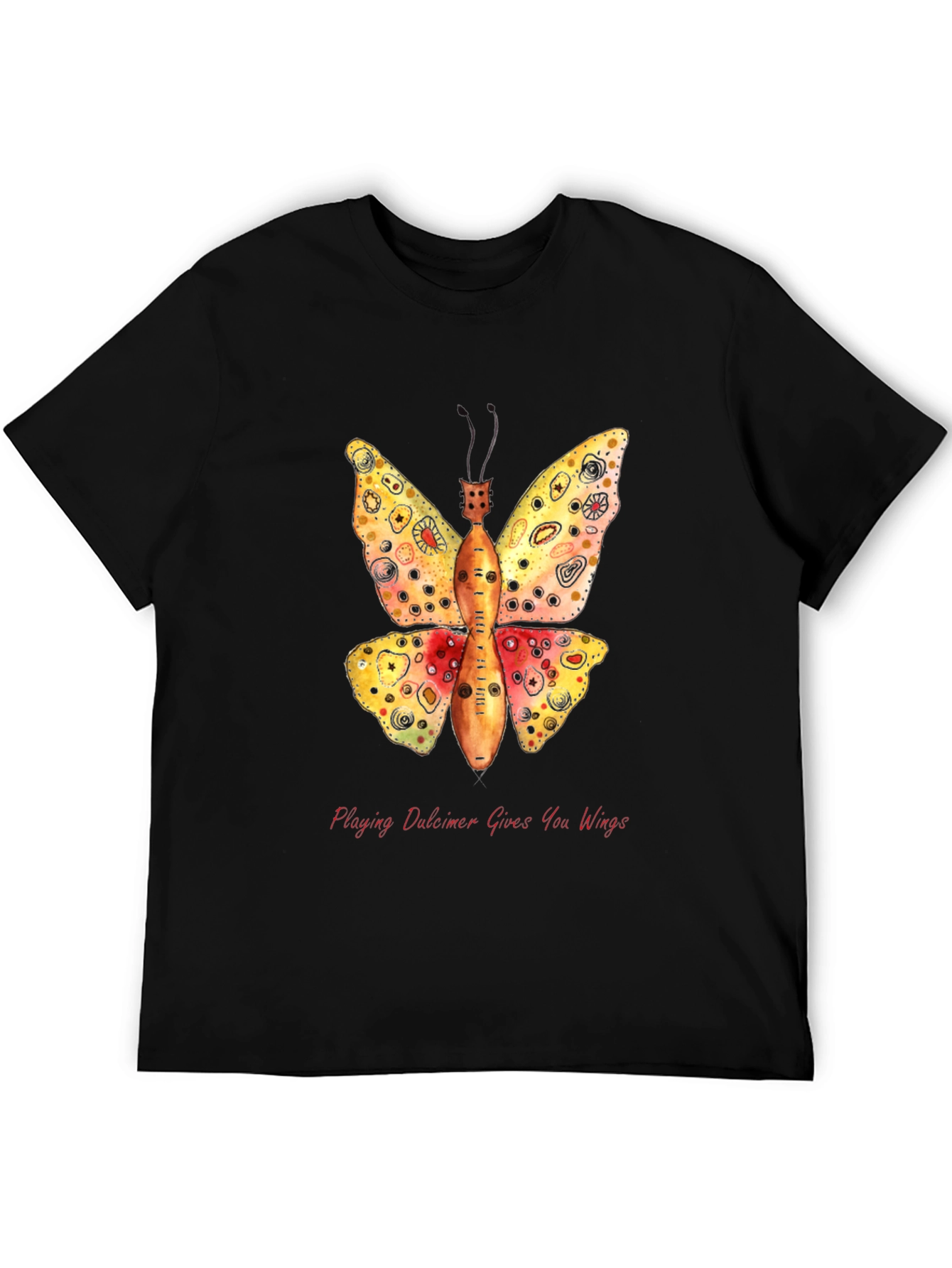 Dulcimer Butterfly Graphic T-Shirt - Play Music!