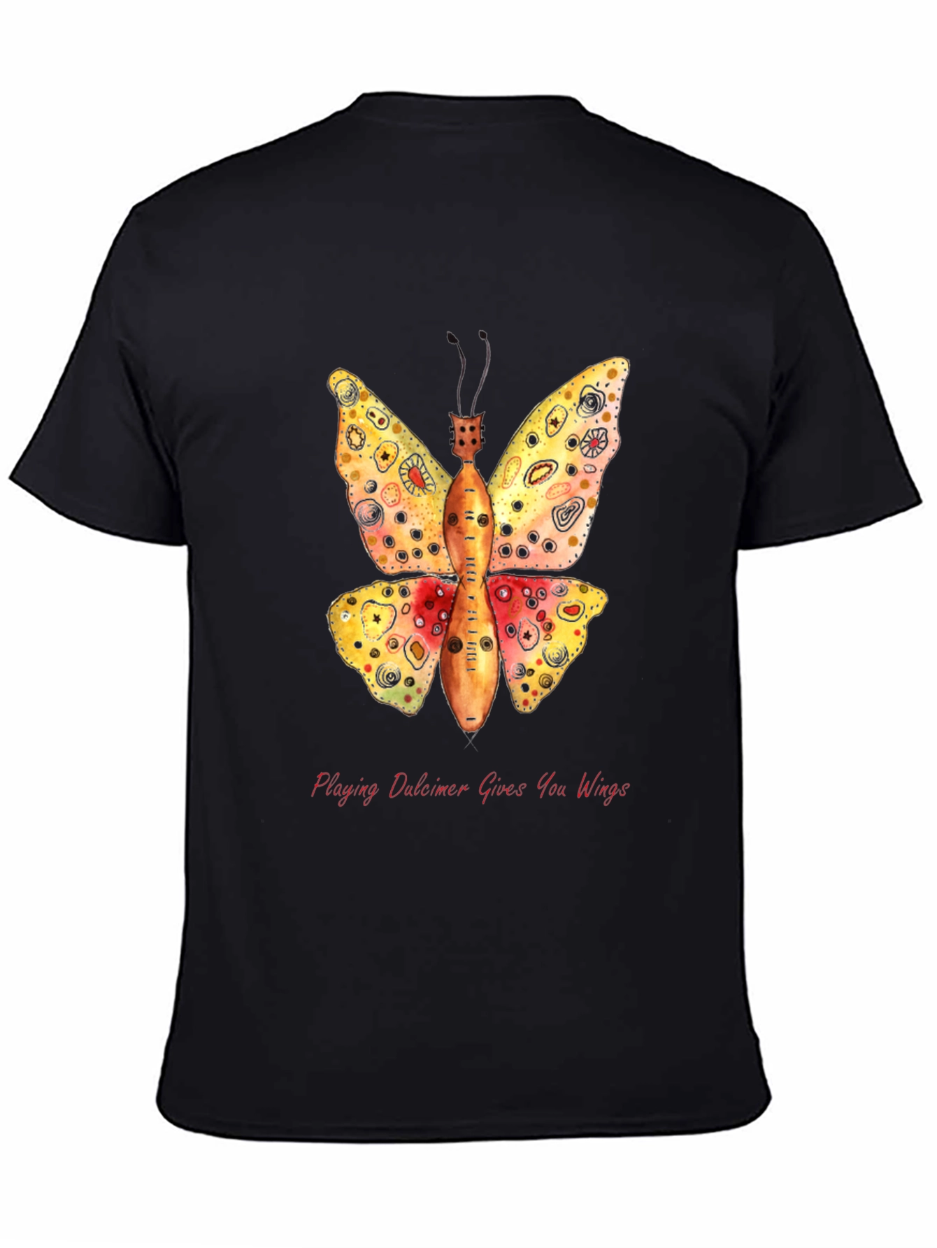 Dulcimer Butterfly Graphic T-Shirt - Play Music!
