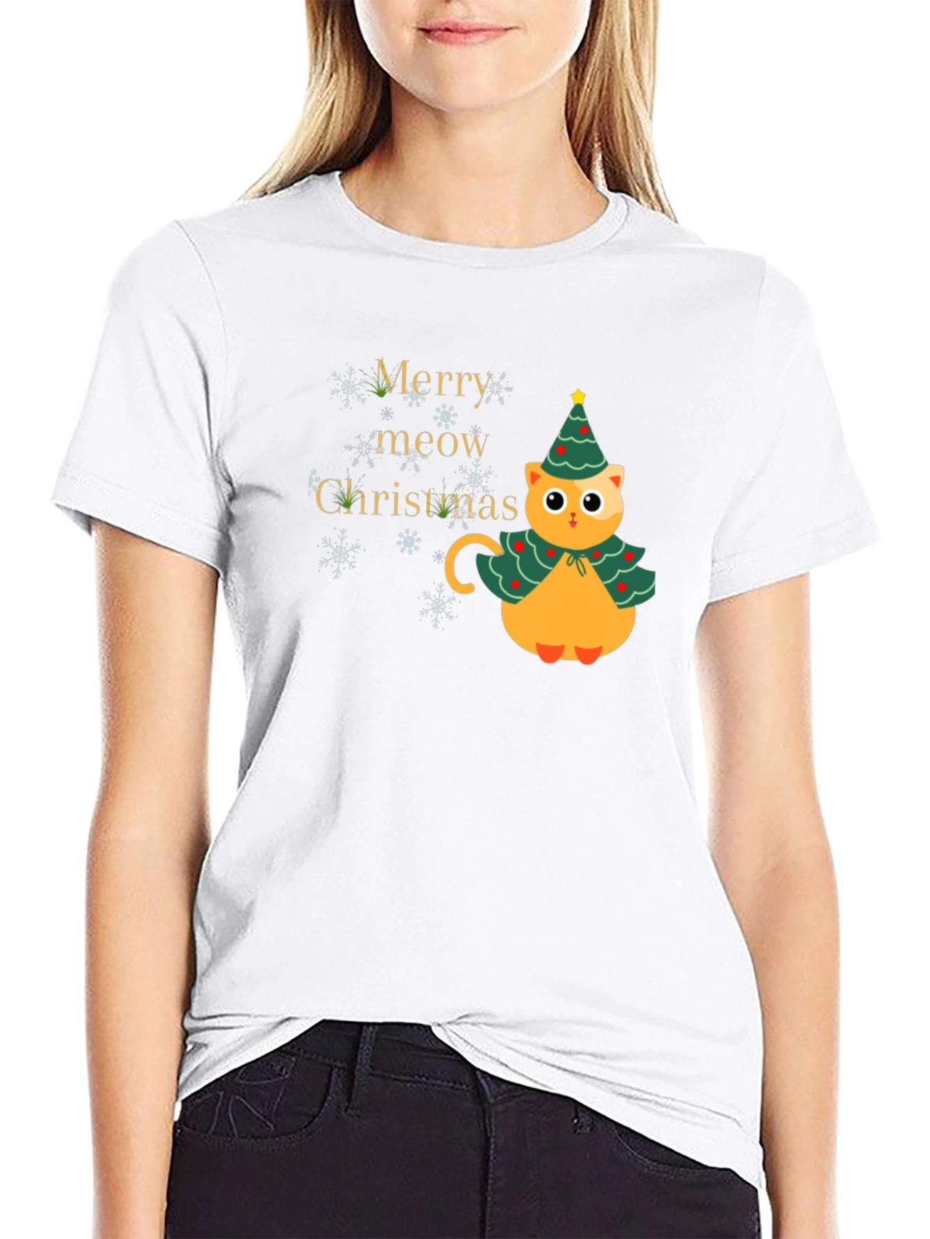 Merry Meow Christmas Cat T-Shirt