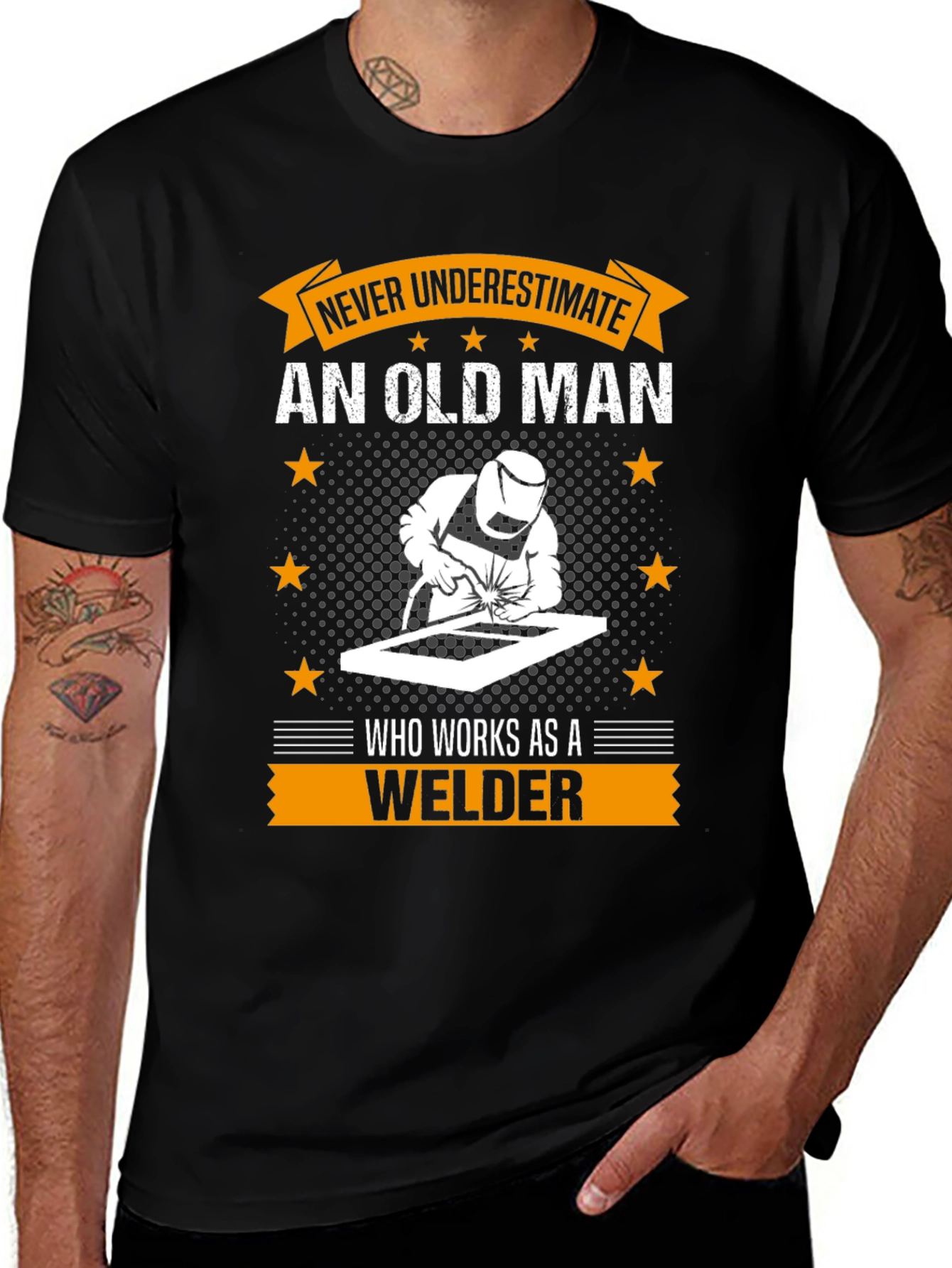 Old Man Welder T-Shirt - Gift for Grandpa