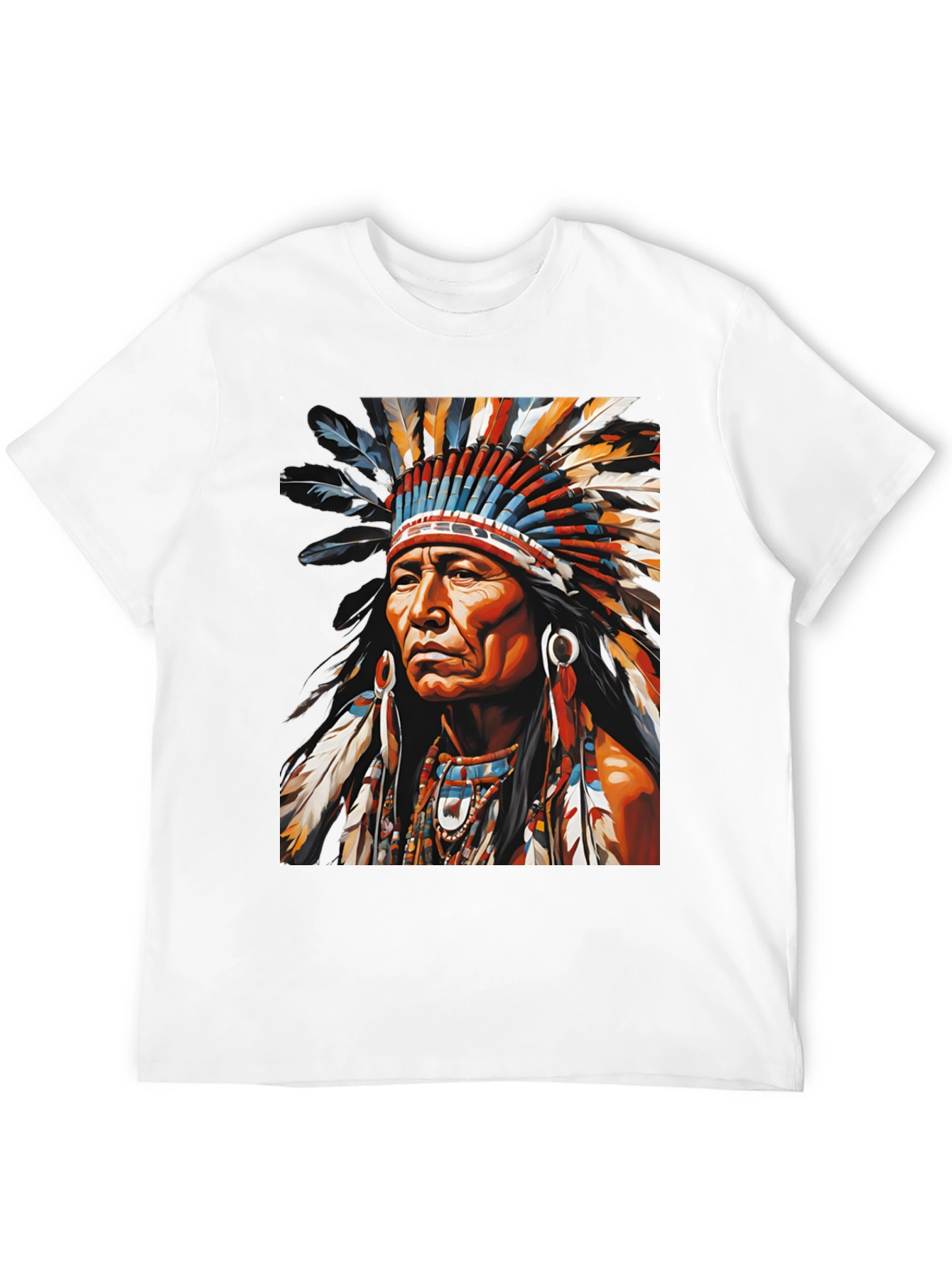 Native American Headdress Graphic Tee - Bold Style