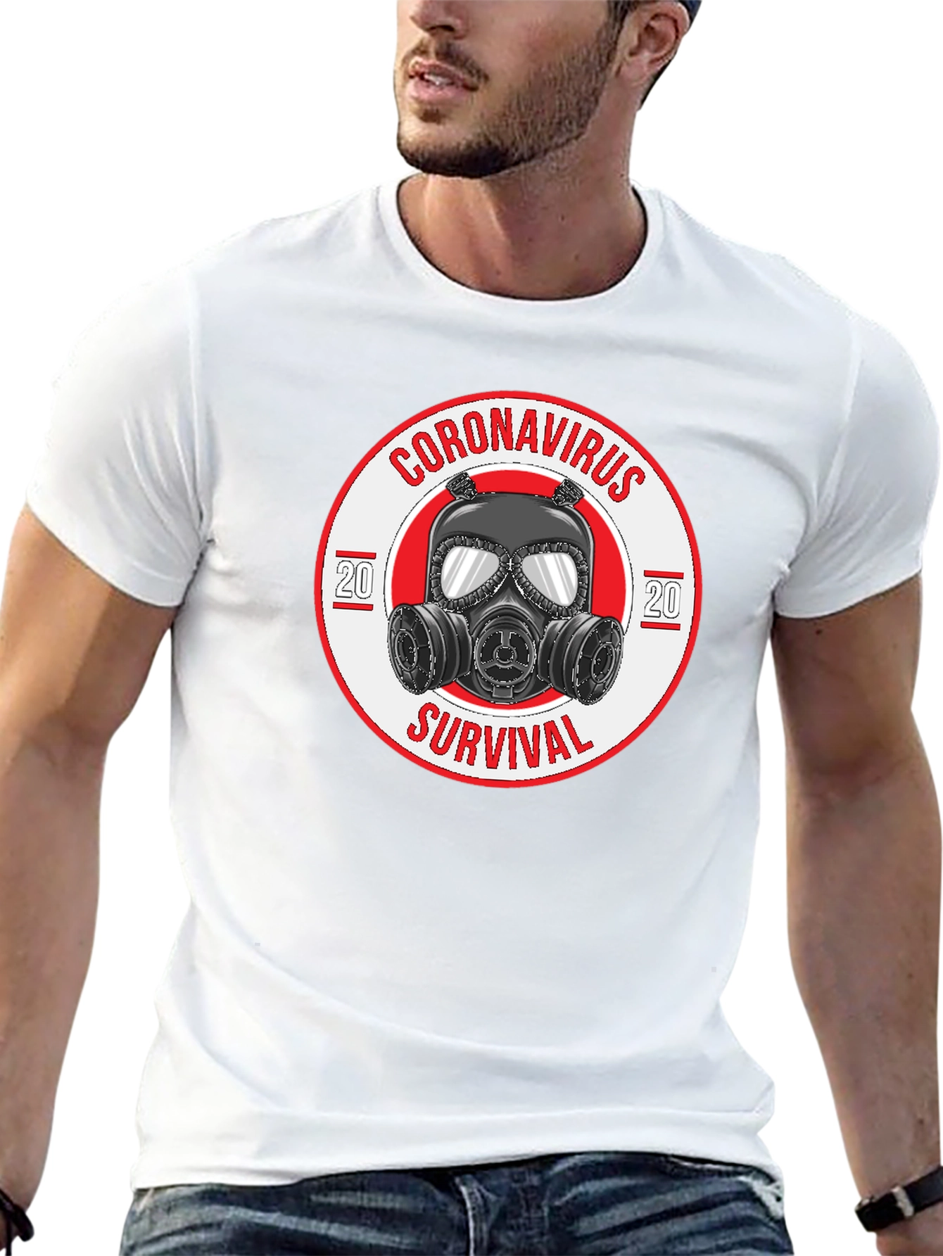 Coronavirus Survival Gas Mask Graphic T-Shirt