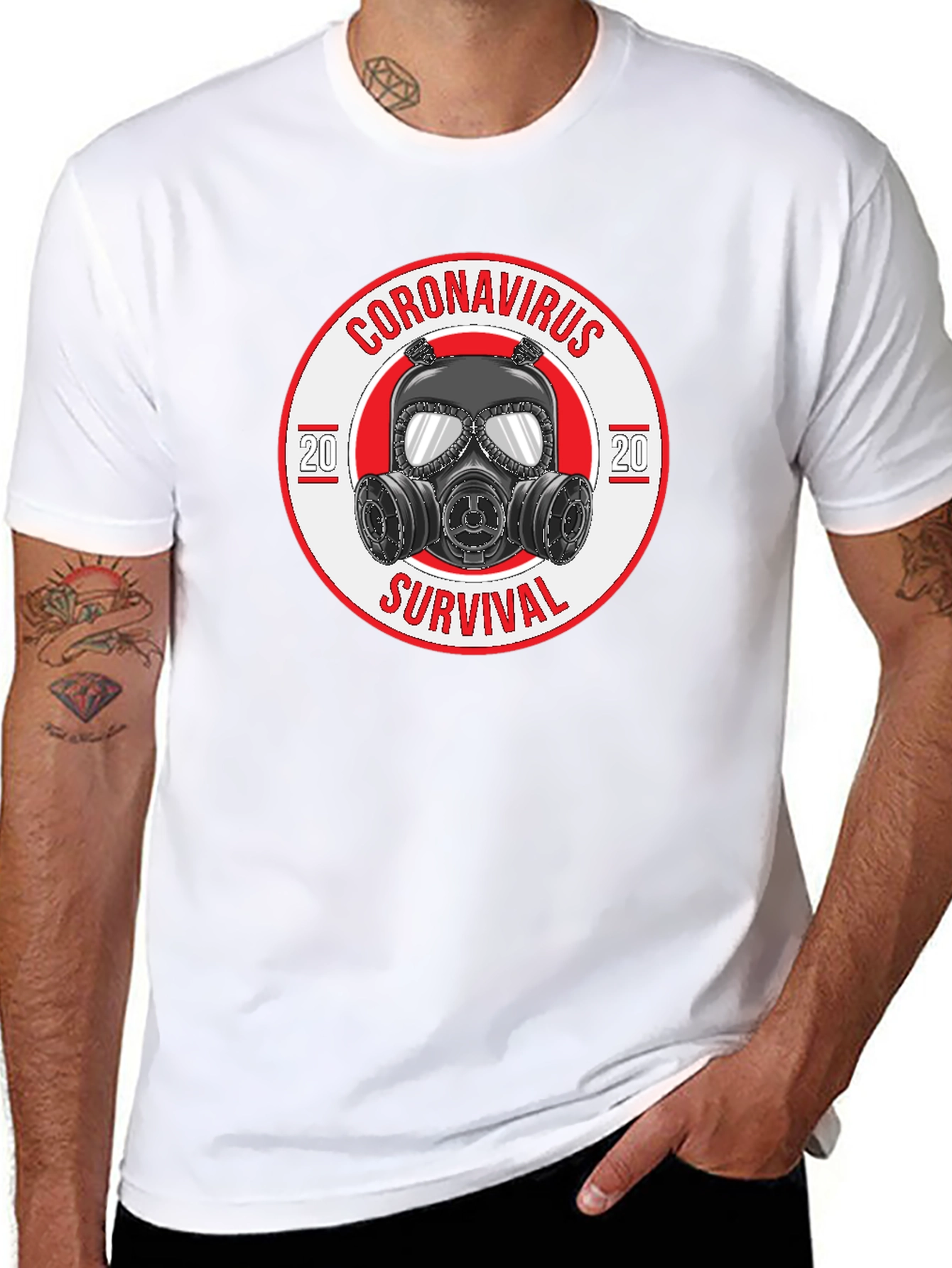 Coronavirus Survival Gas Mask Graphic T-Shirt