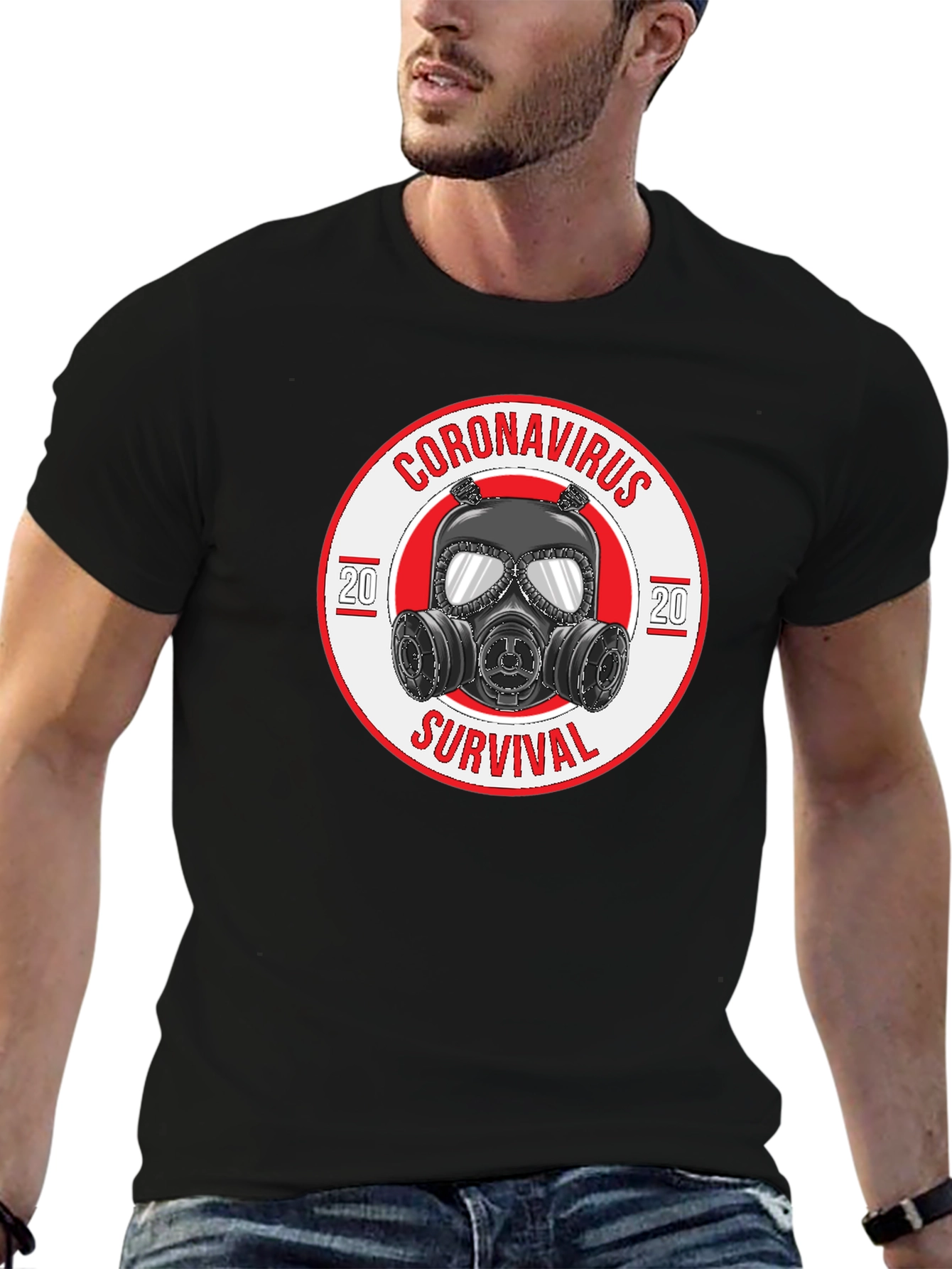 Coronavirus Survival Gas Mask Graphic T-Shirt