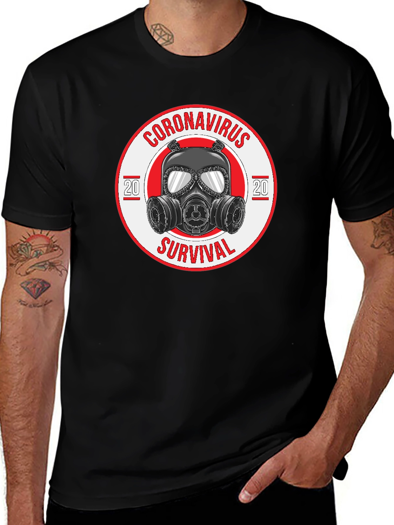 Coronavirus Survival Gas Mask Graphic T-Shirt
