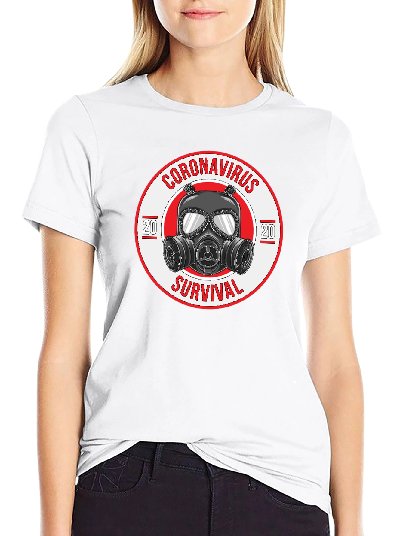 Coronavirus Survival Gas Mask Graphic T-Shirt