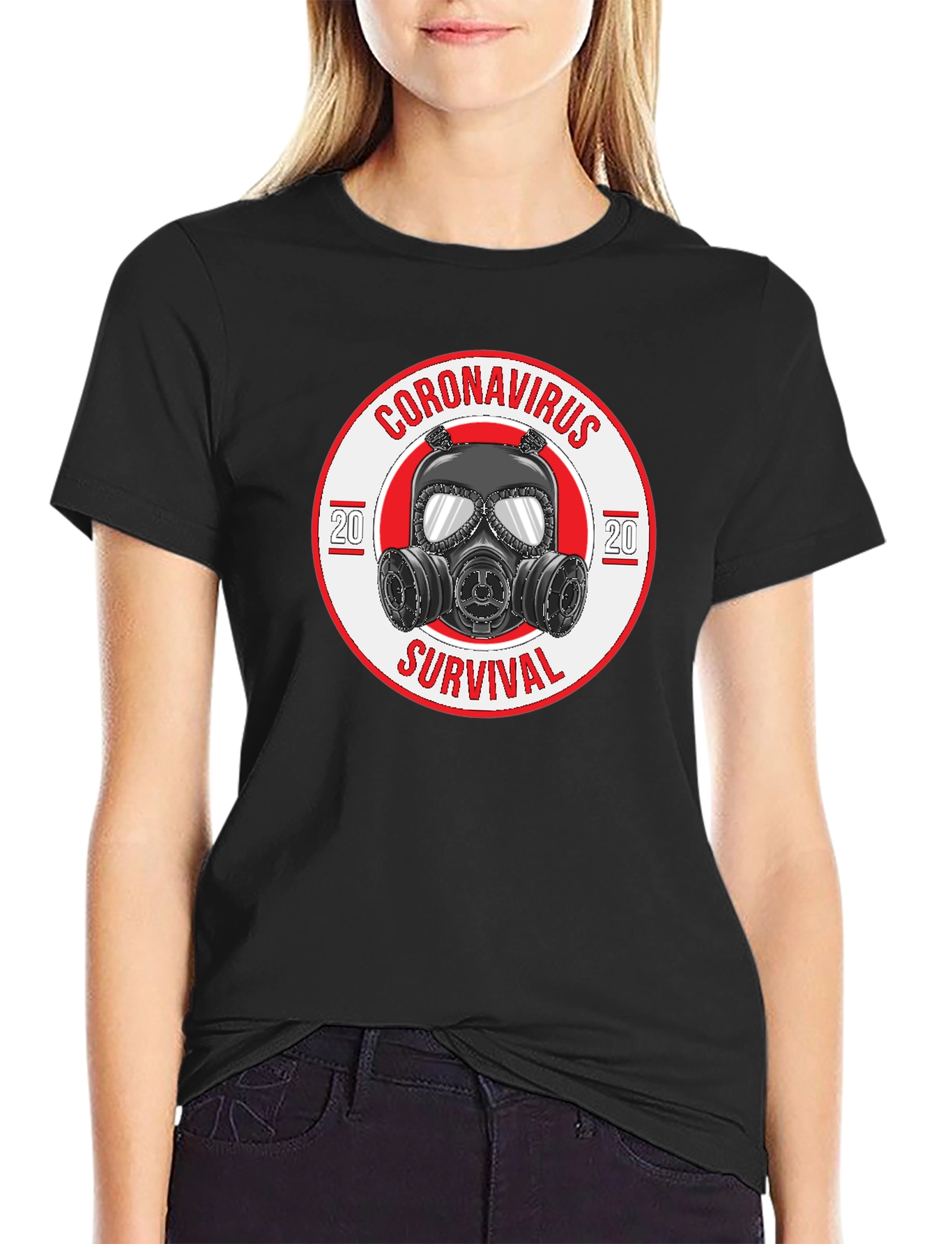Coronavirus Survival Gas Mask Graphic T-Shirt