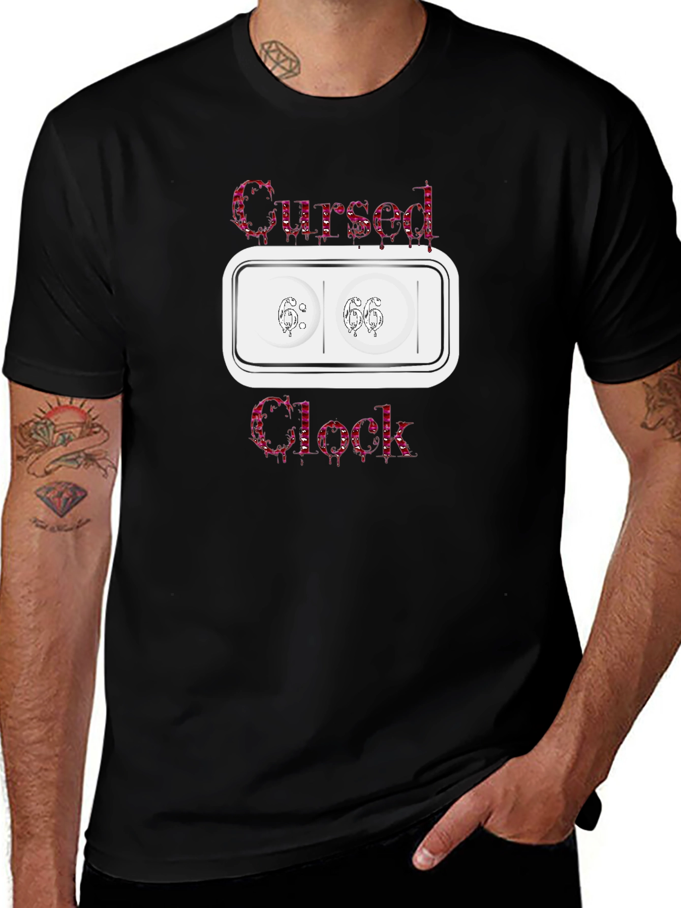 Cursed Clock Graphic Tee - Unisex Black T-Shirt