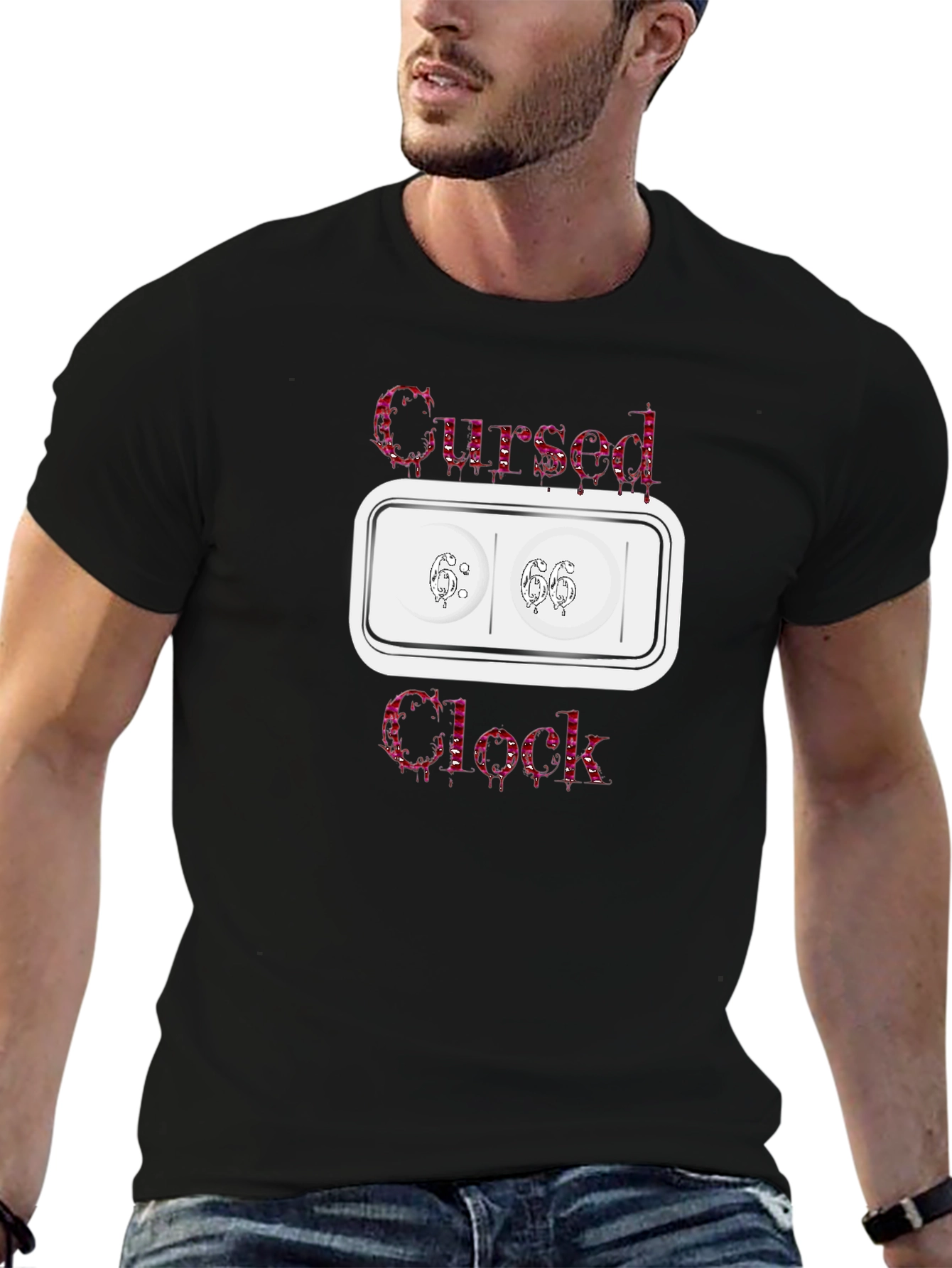 Cursed Clock Graphic Tee - Unisex Black T-Shirt