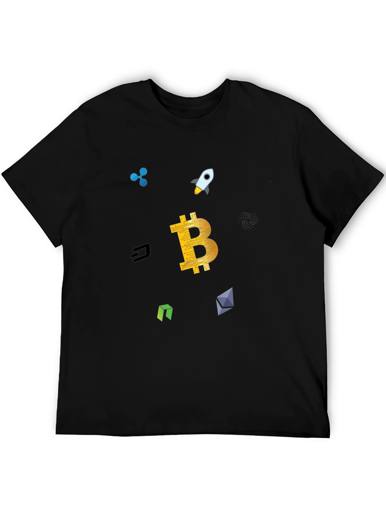 Crypto Currency T-Shirt Bitcoin Rocket