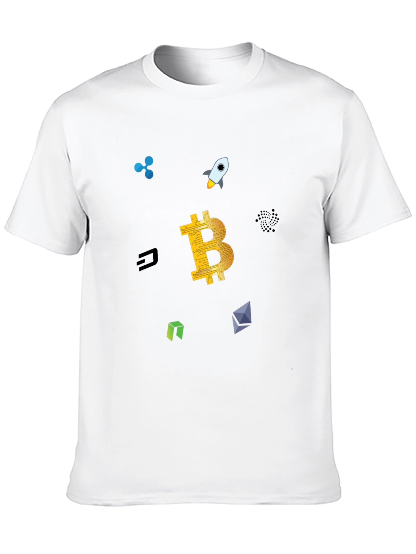Crypto Currency T-Shirt Bitcoin Rocket