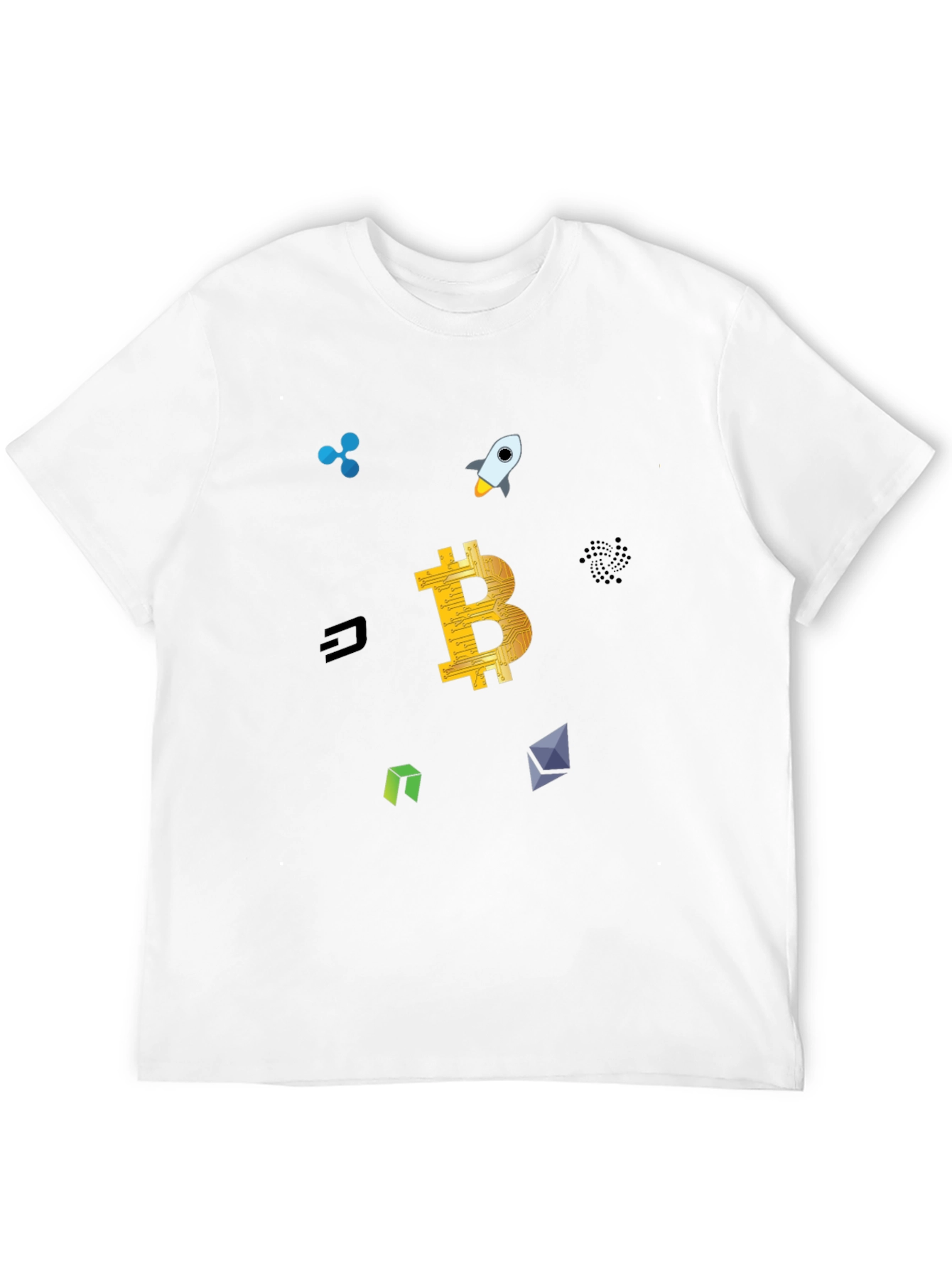 Crypto Currency T-Shirt Bitcoin Rocket