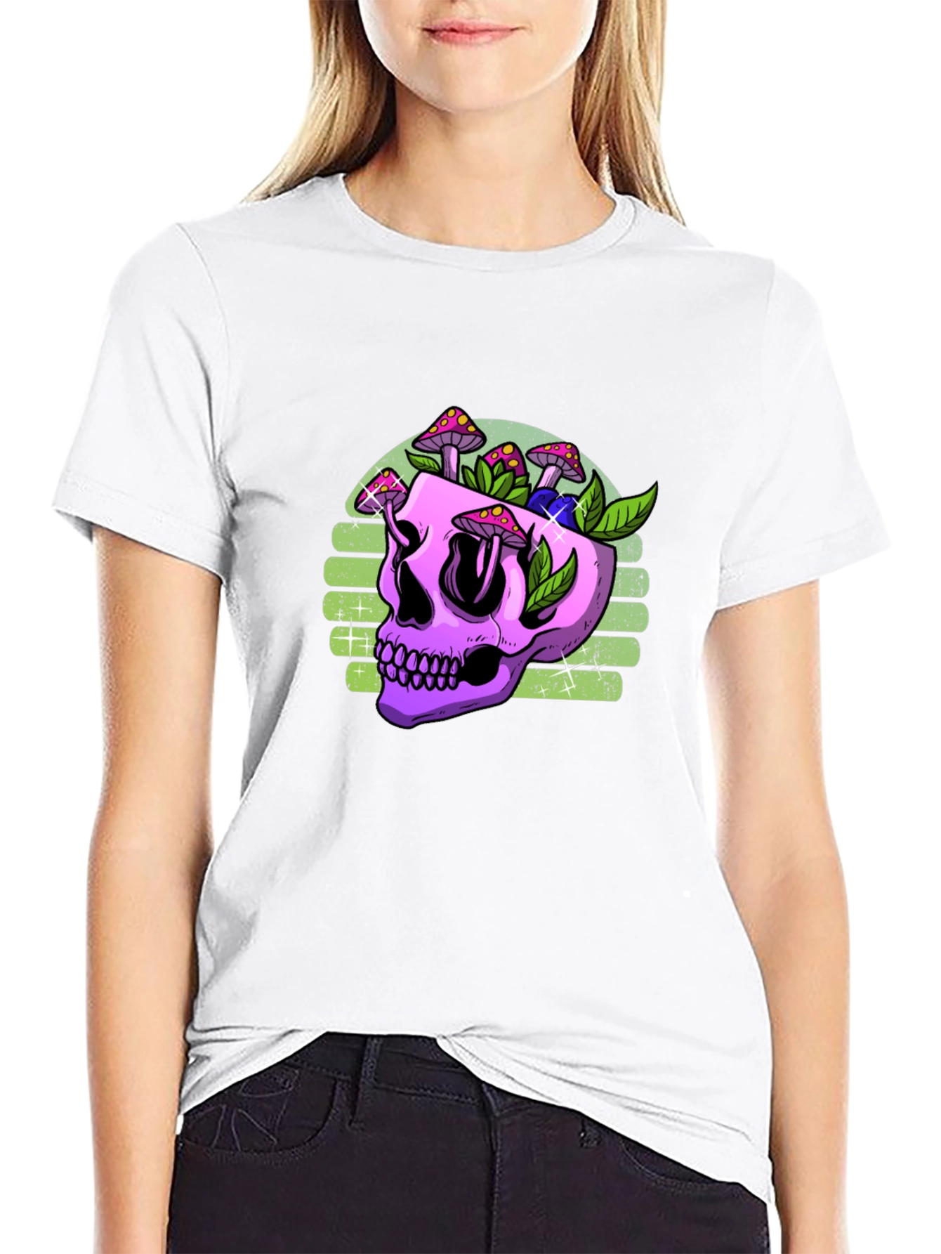 Skull Mushroom Graphic T-Shirt