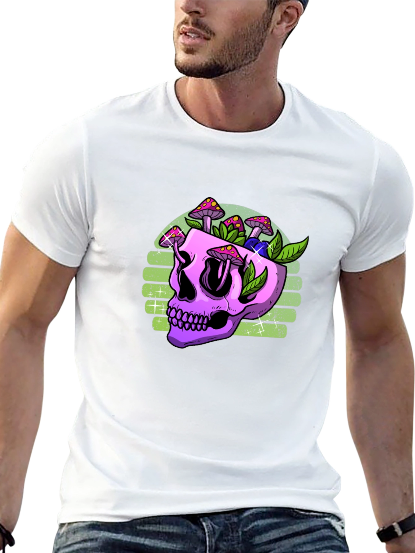 Skull Mushroom Graphic T-Shirt