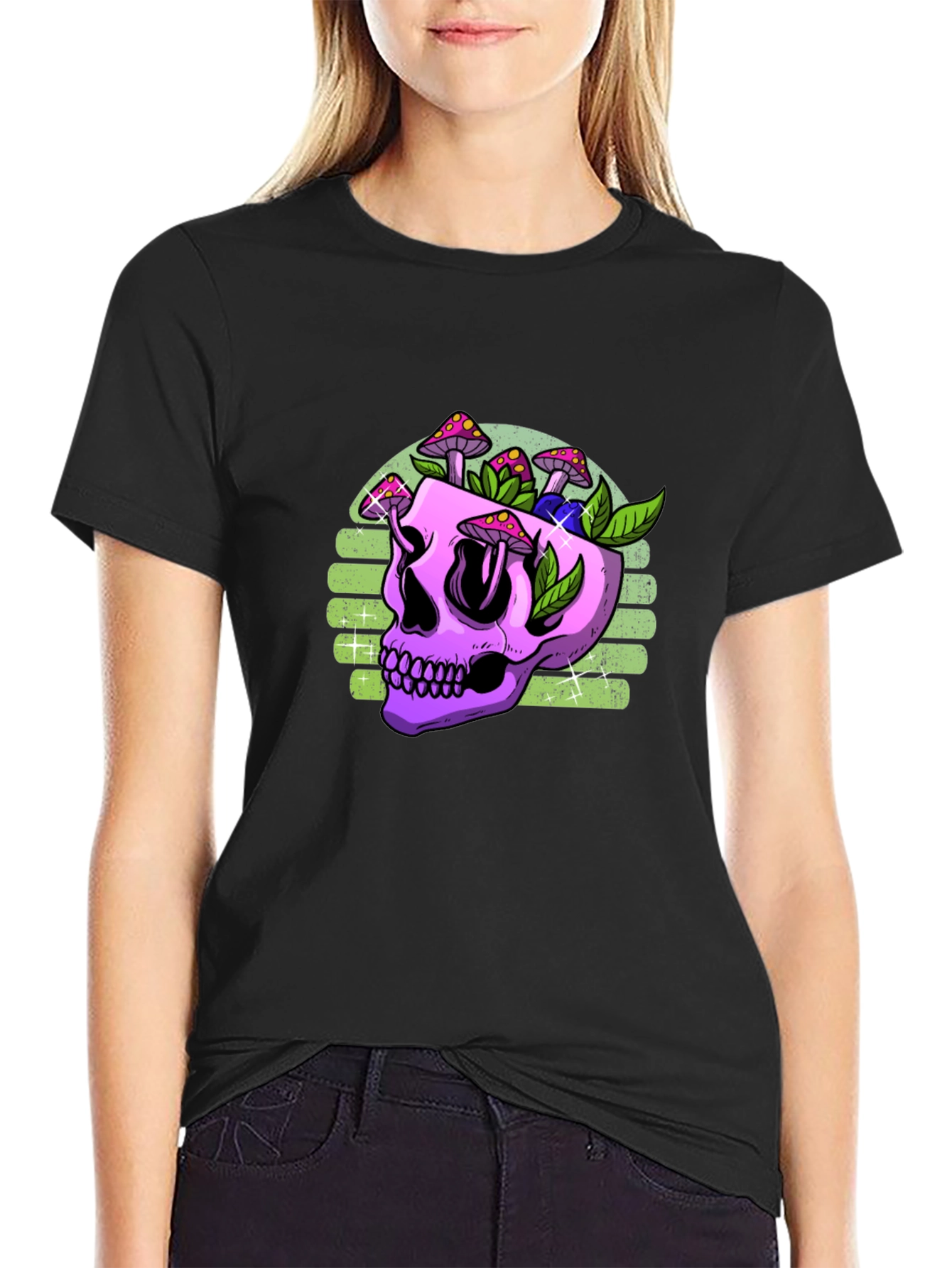 Skull Mushroom Graphic T-Shirt