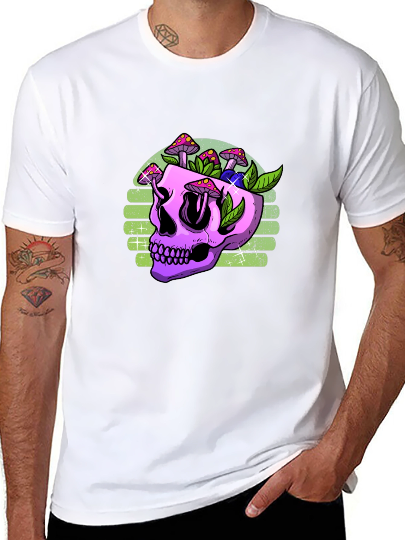 Skull Mushroom Graphic T-Shirt