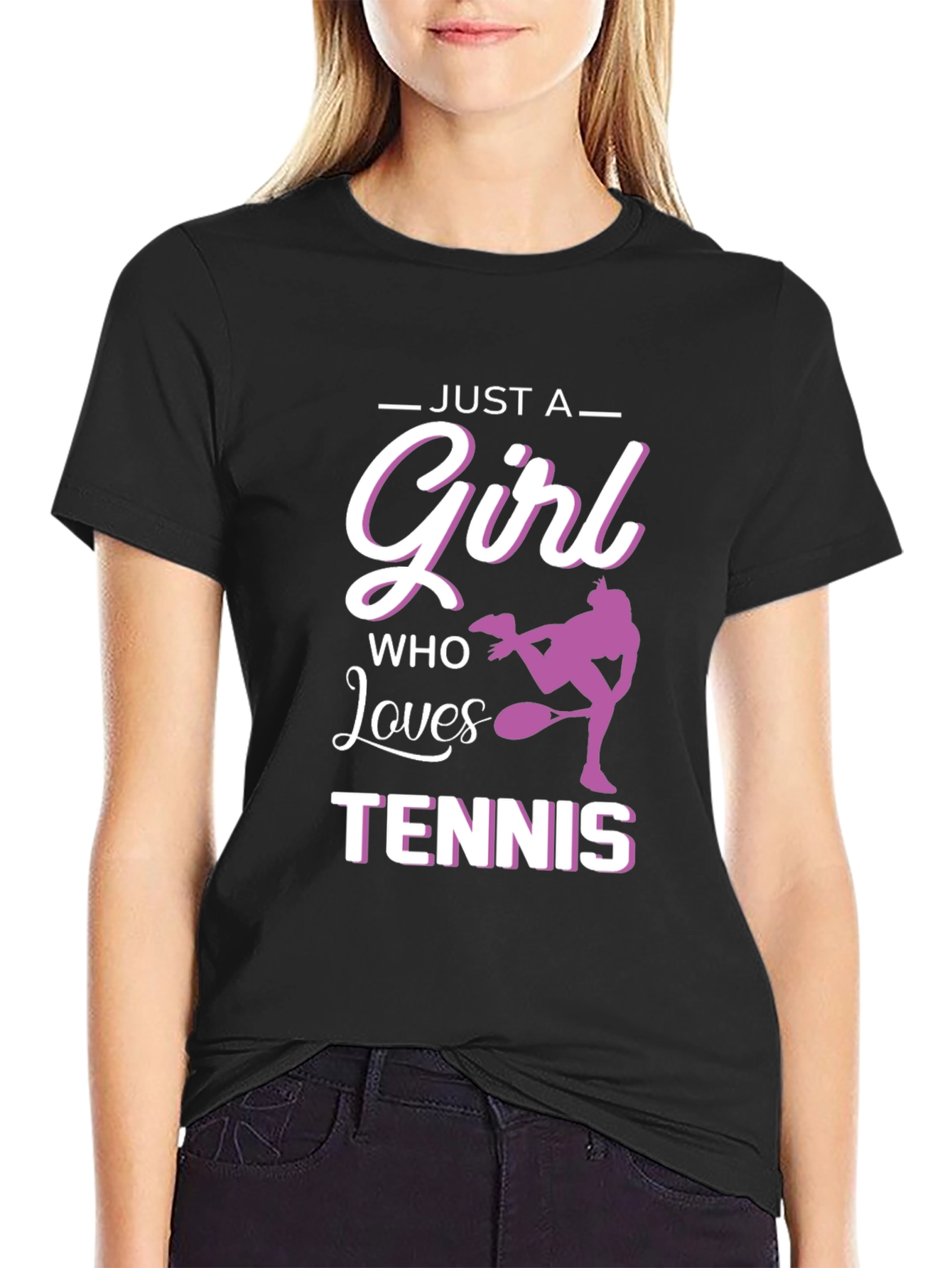 Just A Girl Who Loves Tennis Graphic Tee