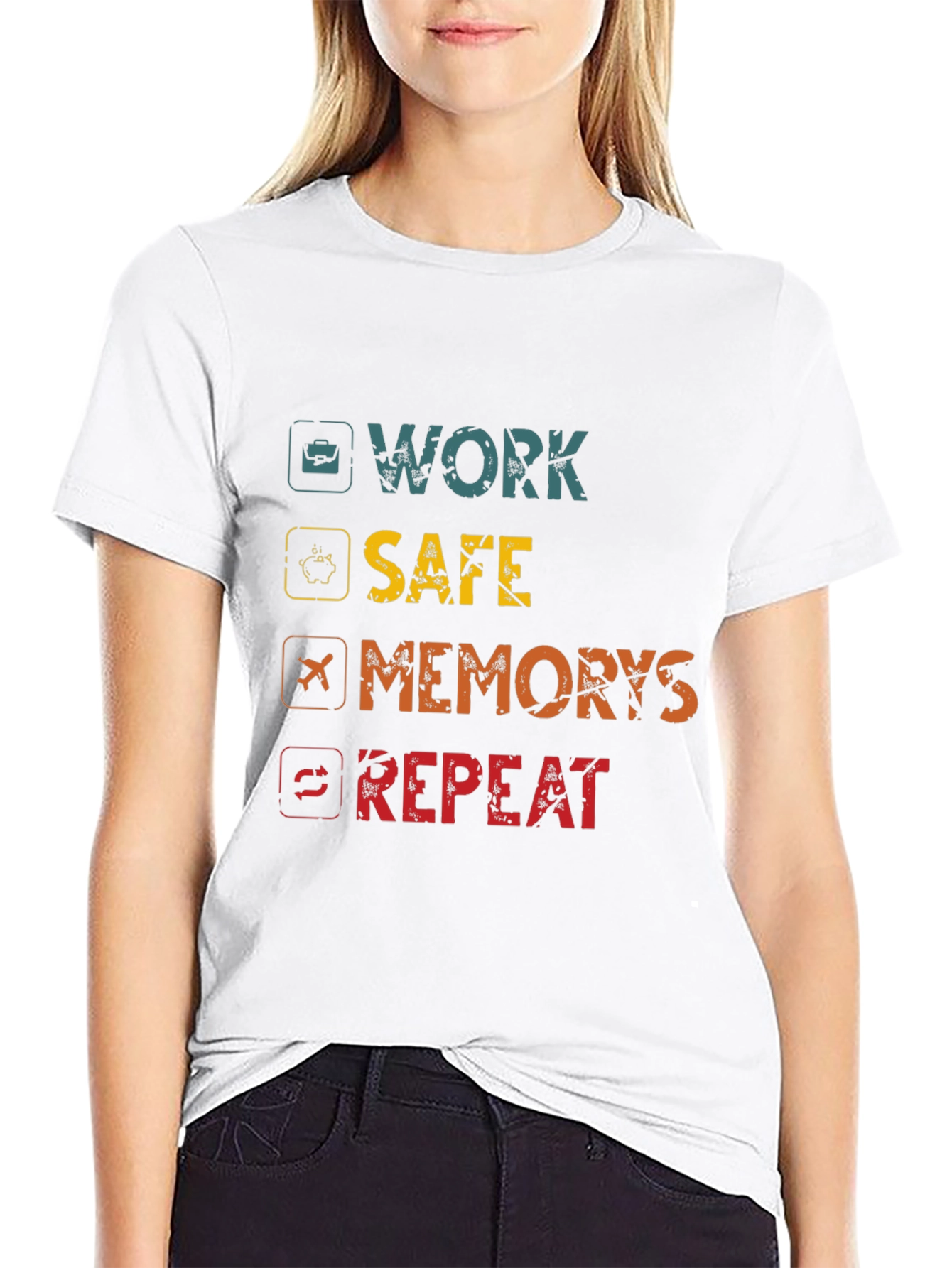 Work Safe Create Memories Repeat Graphic Tee