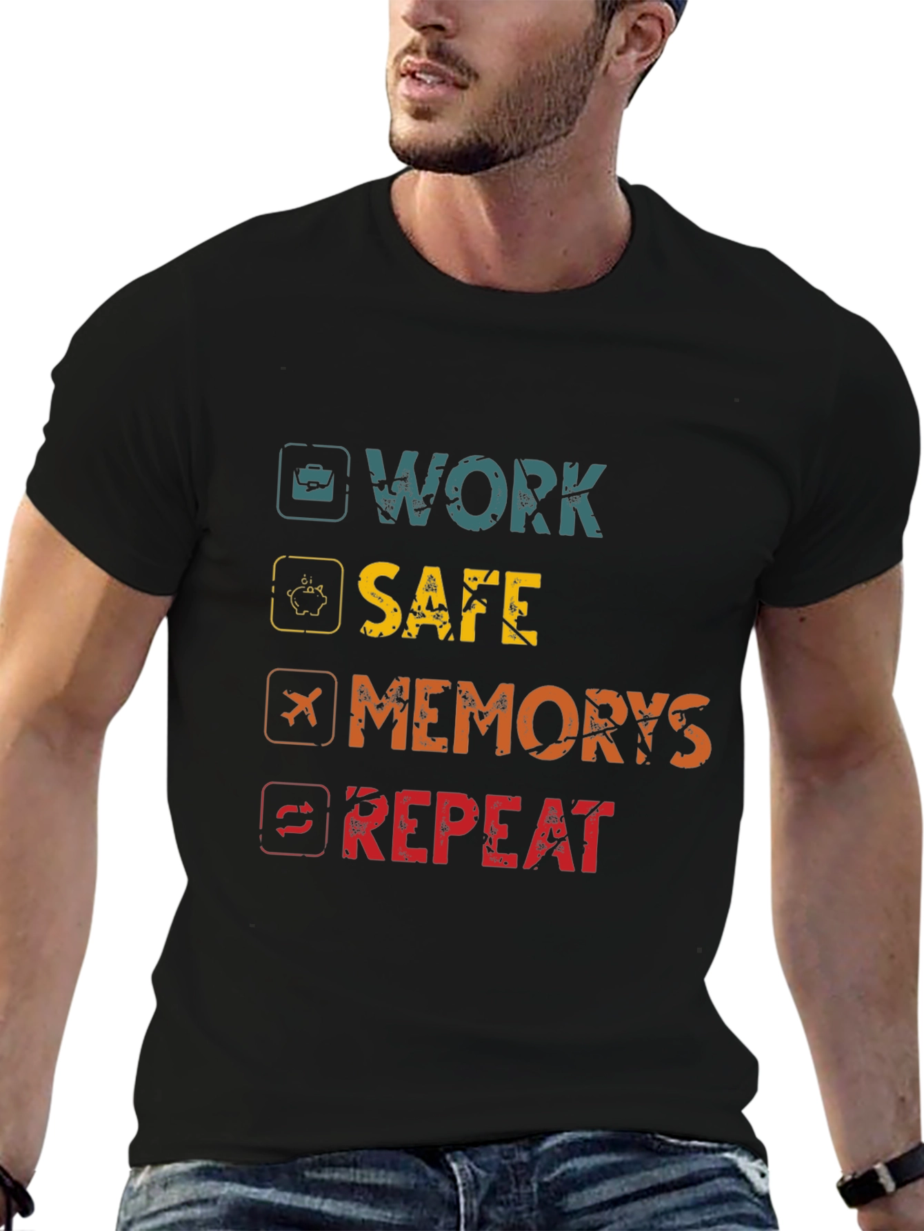 Work Safe Create Memories Repeat Graphic Tee