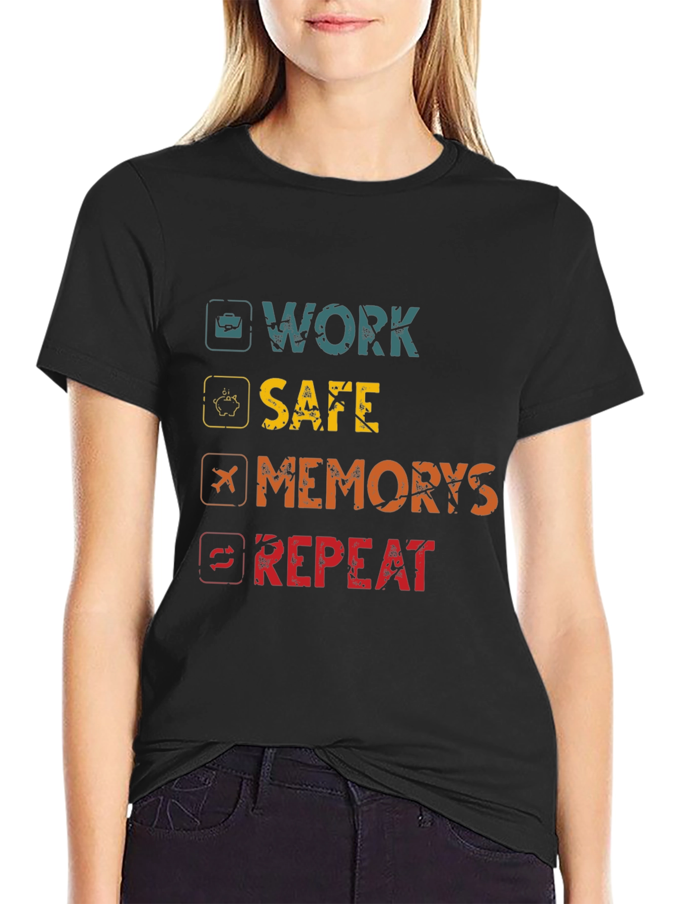 Work Safe Create Memories Repeat Graphic Tee