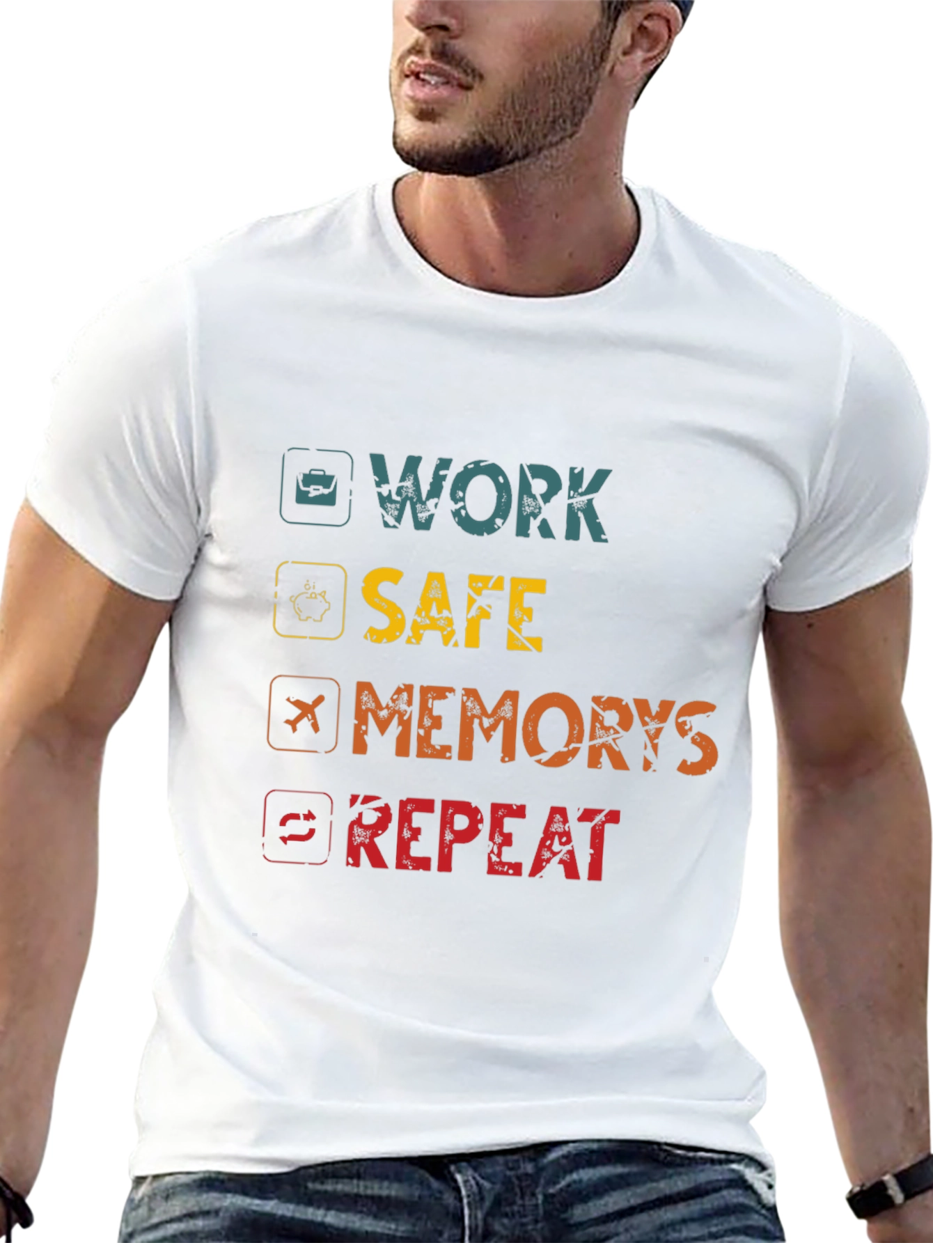 Work Safe Create Memories Repeat Graphic Tee