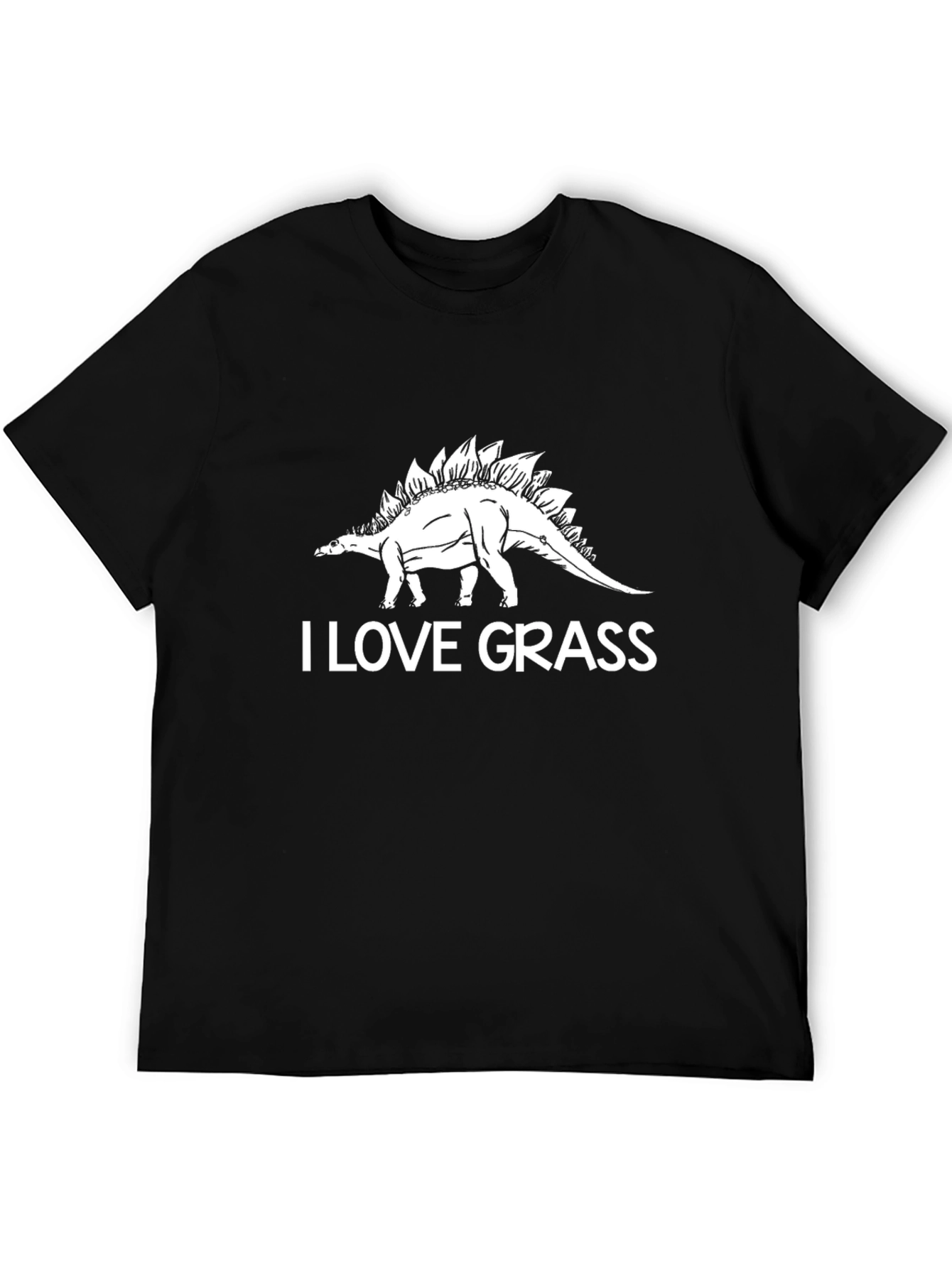 I Love Grass Stegosaurus Graphic T-Shirt