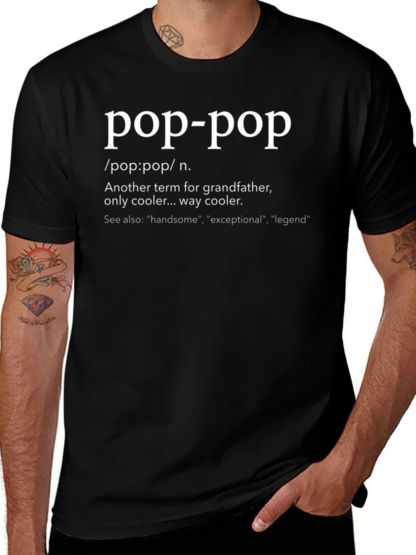 Pop-Pop Definition Black T-Shirt