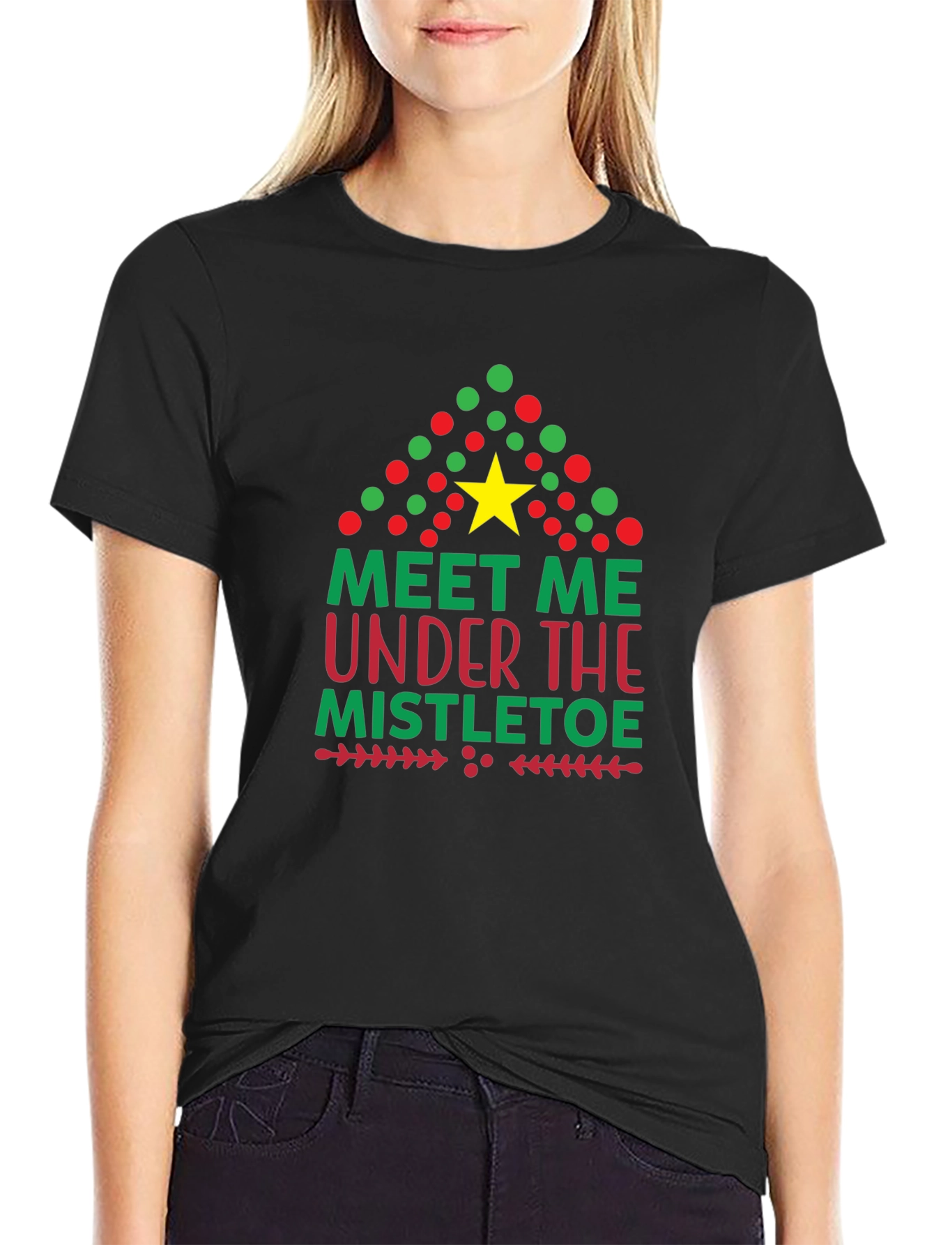 Festive Christmas Mistletoe Graphic Tee