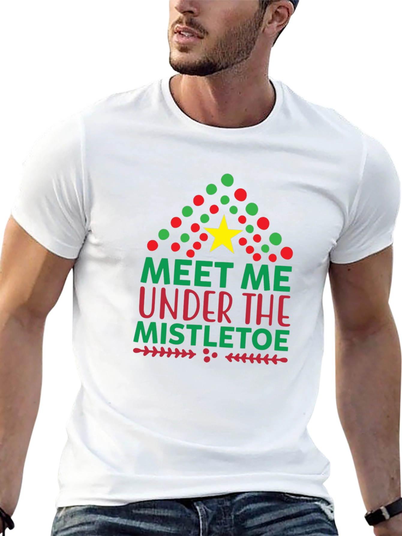 Festive Christmas Mistletoe Graphic Tee