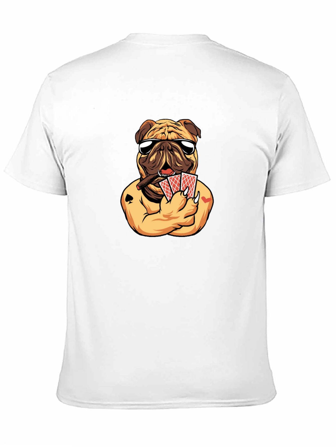 Poker Pug Graphic T-Shirt