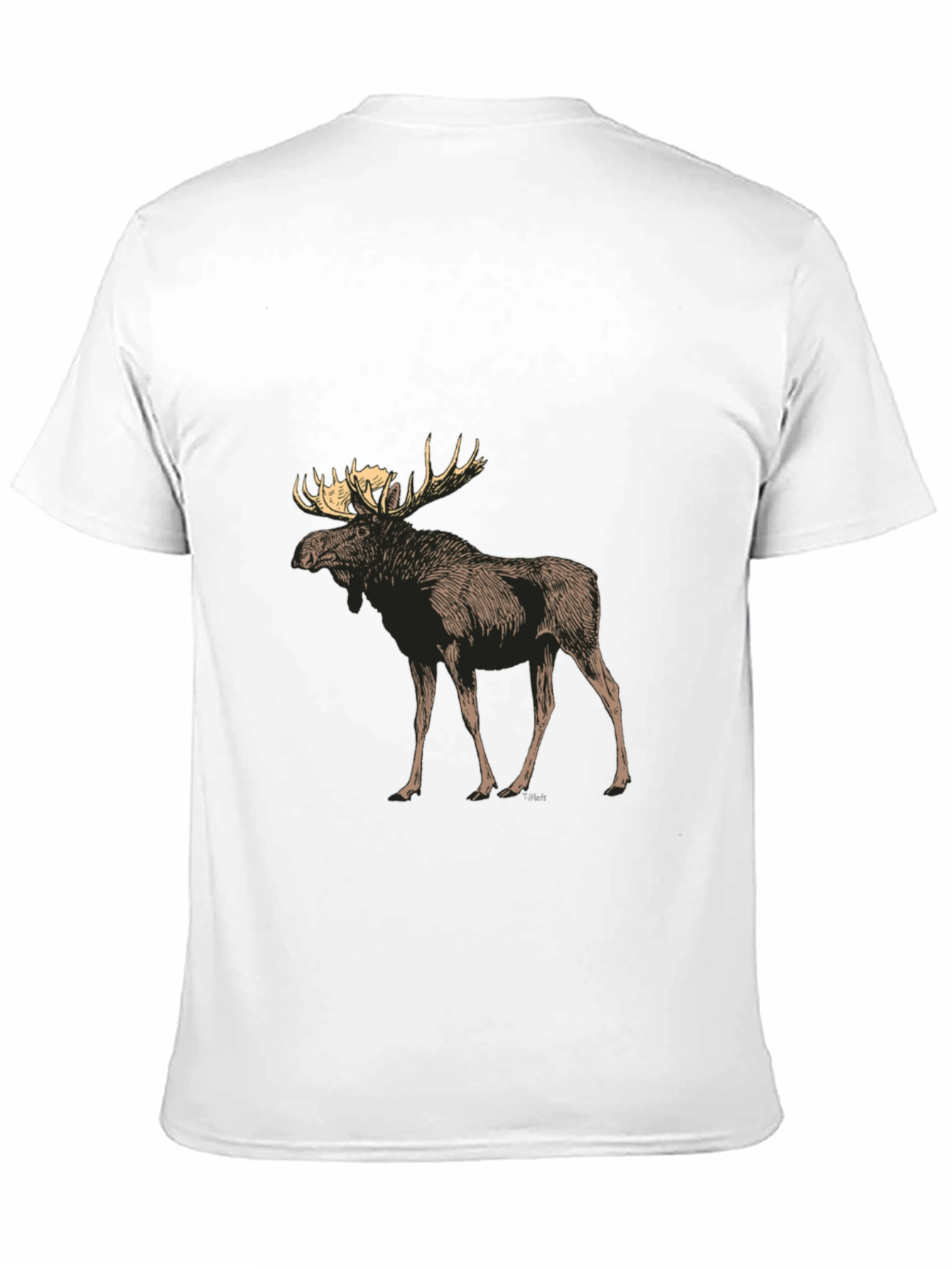 Moose Graphic Tee - Black Crew Neck Casual T-Shirt
