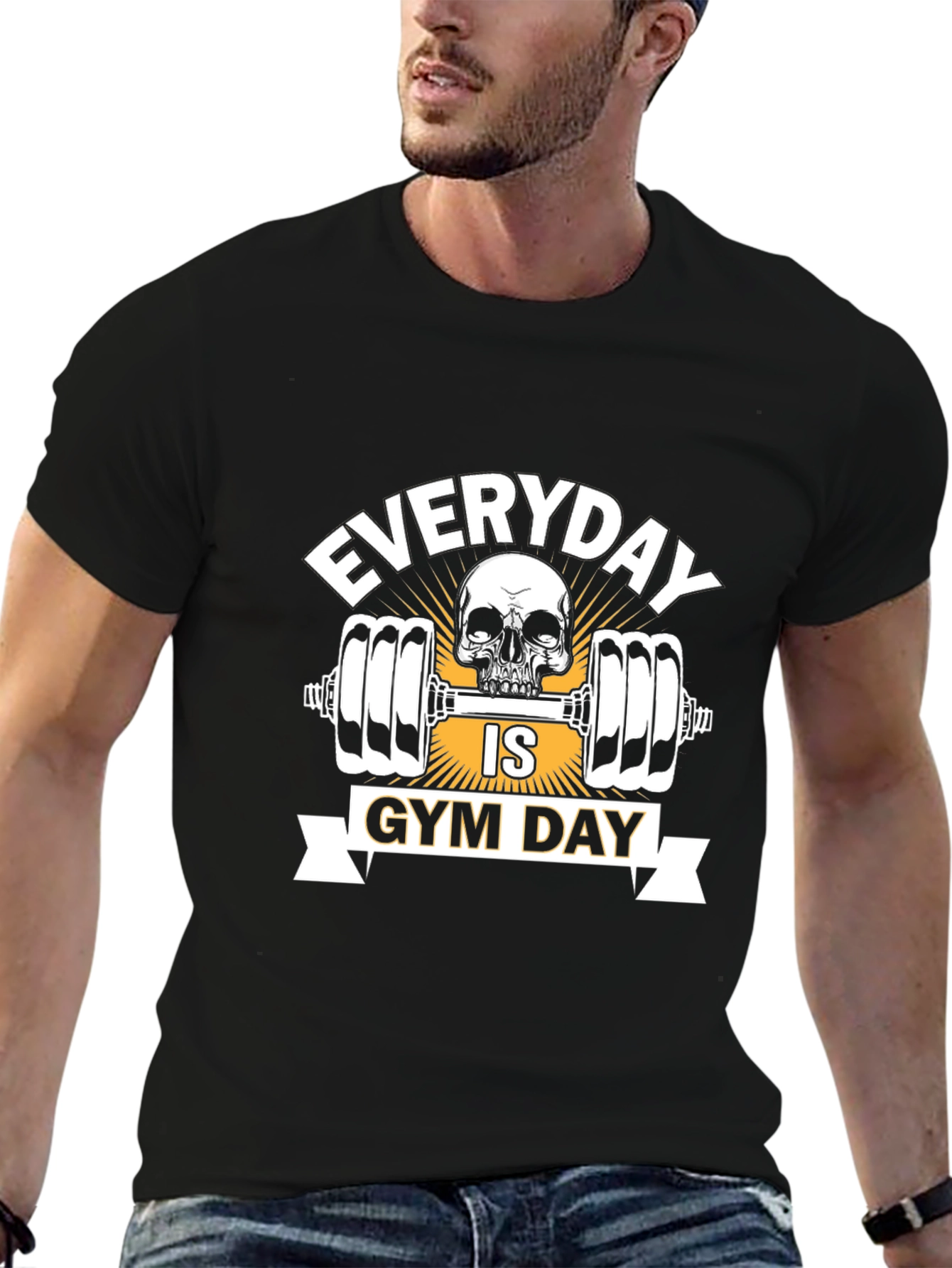 Everyday is Gym Day Skull Weightlifting T-Shirt