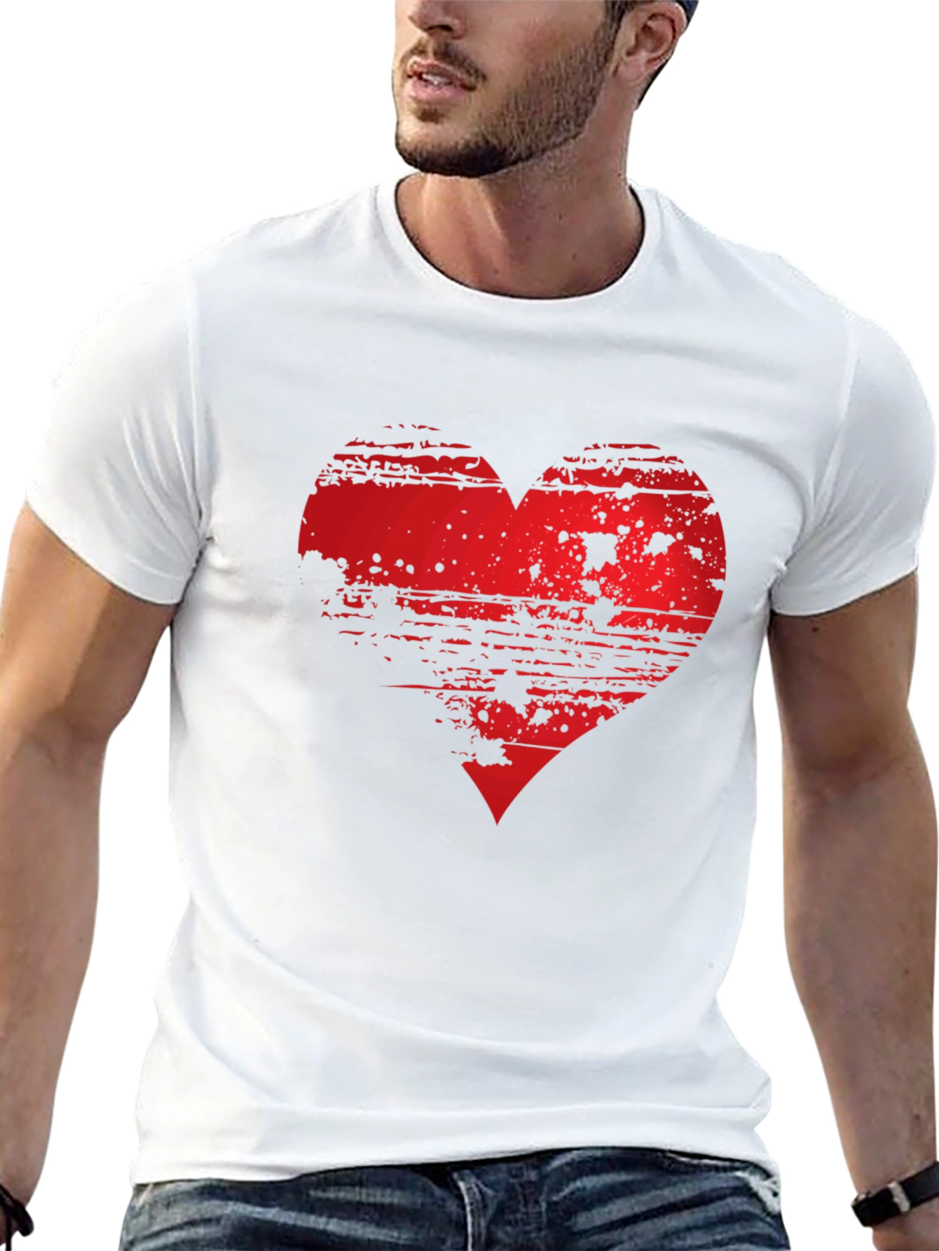 Grunge Heart Graphic Tee - Modern Style