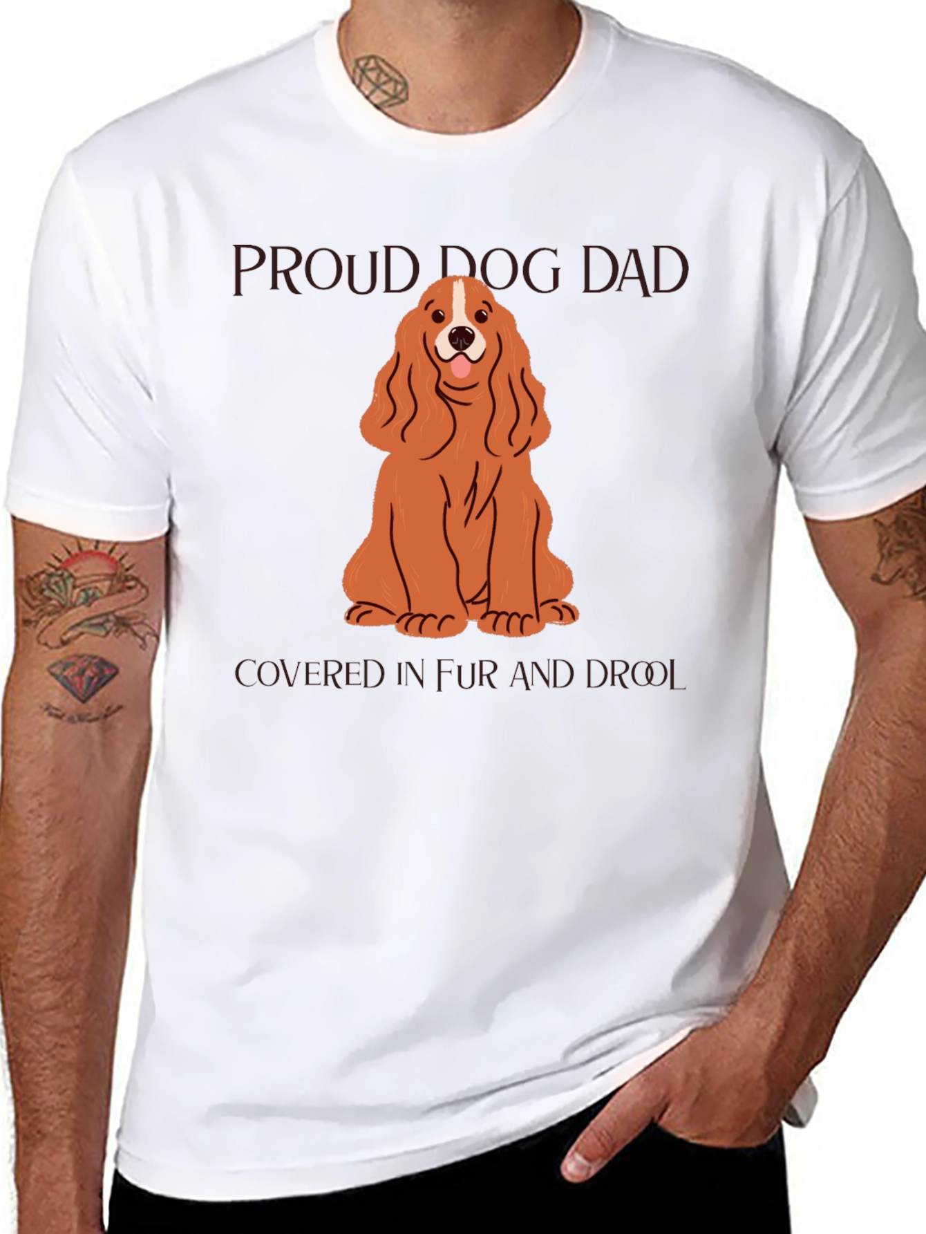 Proud Dog Dad T-Shirt - Cocker Spaniel Design