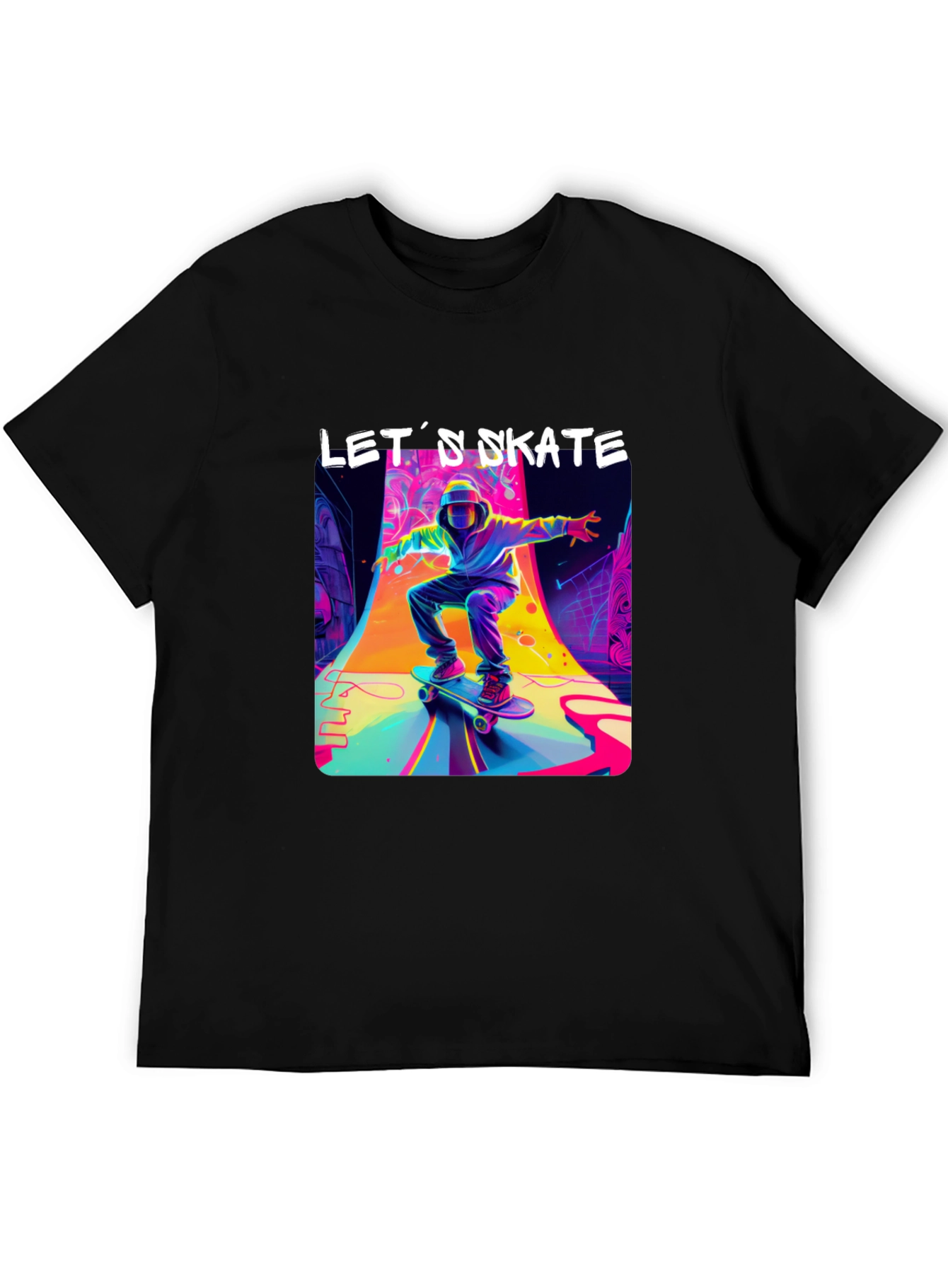 Lets Skate Graphic T-Shirt - Cool Skateboarder Design