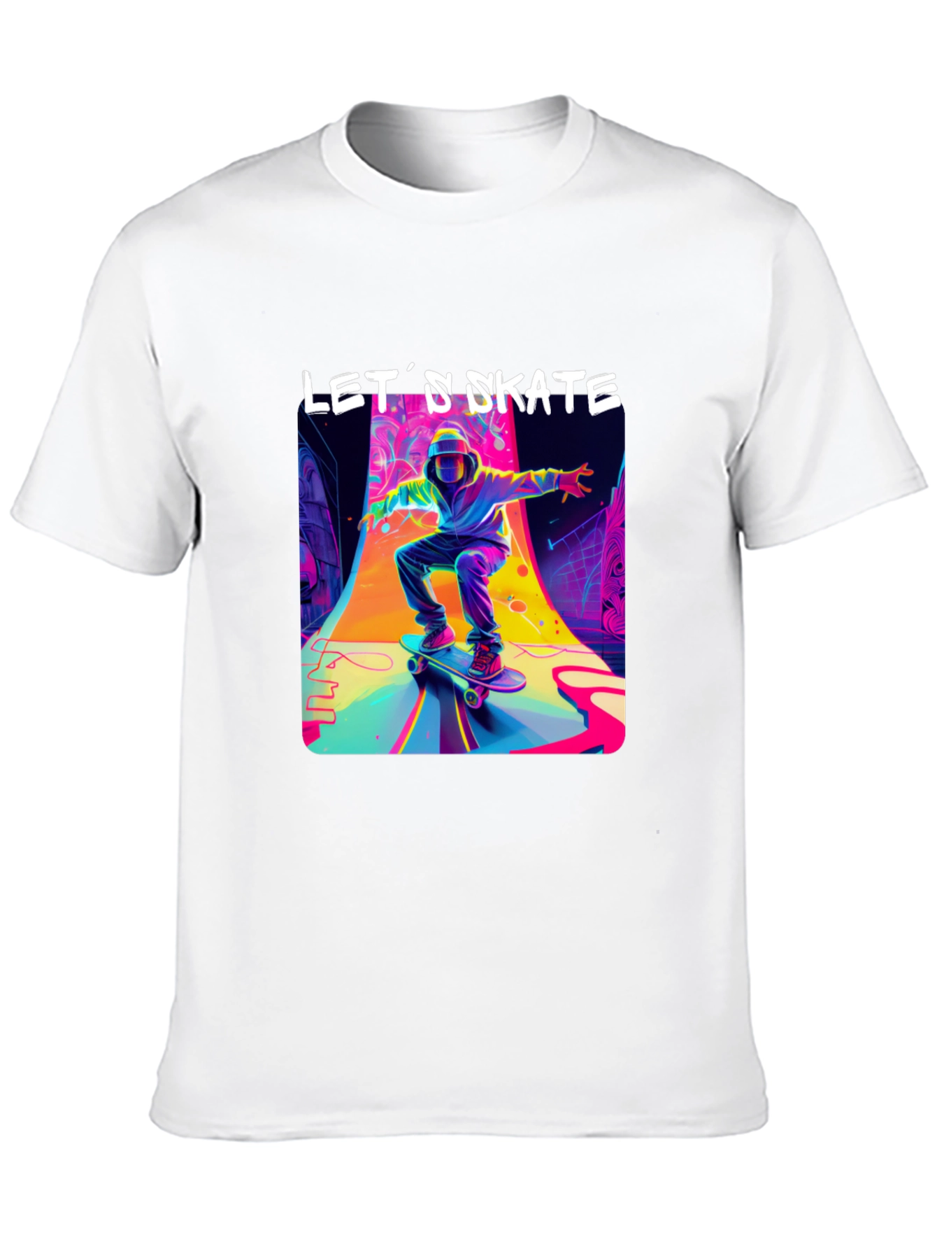 Lets Skate Graphic T-Shirt - Cool Skateboarder Design