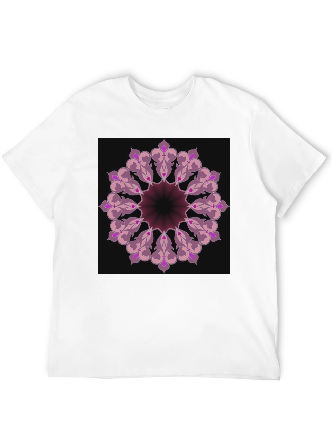 Black T-Shirt with Mandala Design