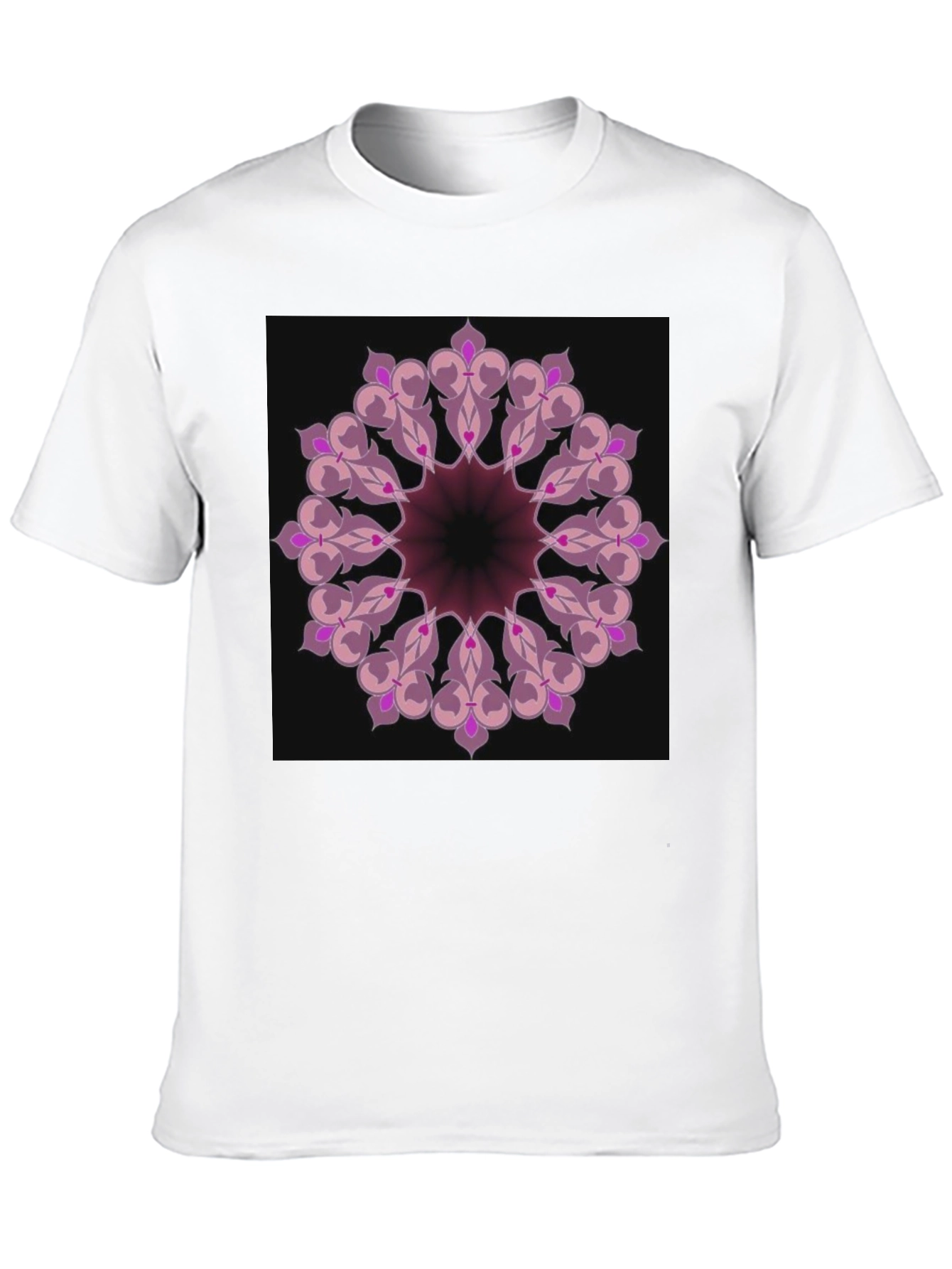 Black T-Shirt with Mandala Design